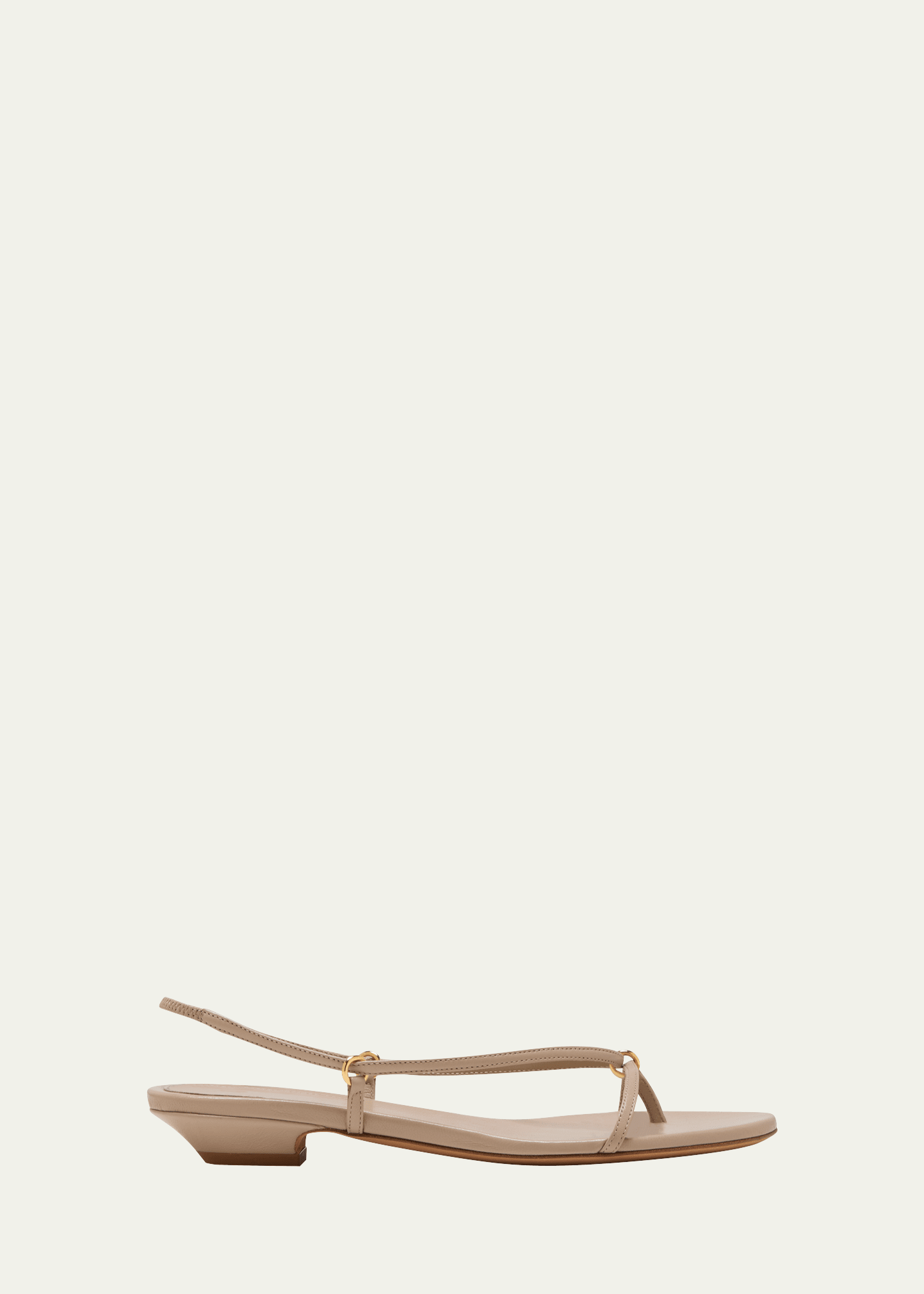 Khaite Marion Leather Thong Slingback Sandals In Nude