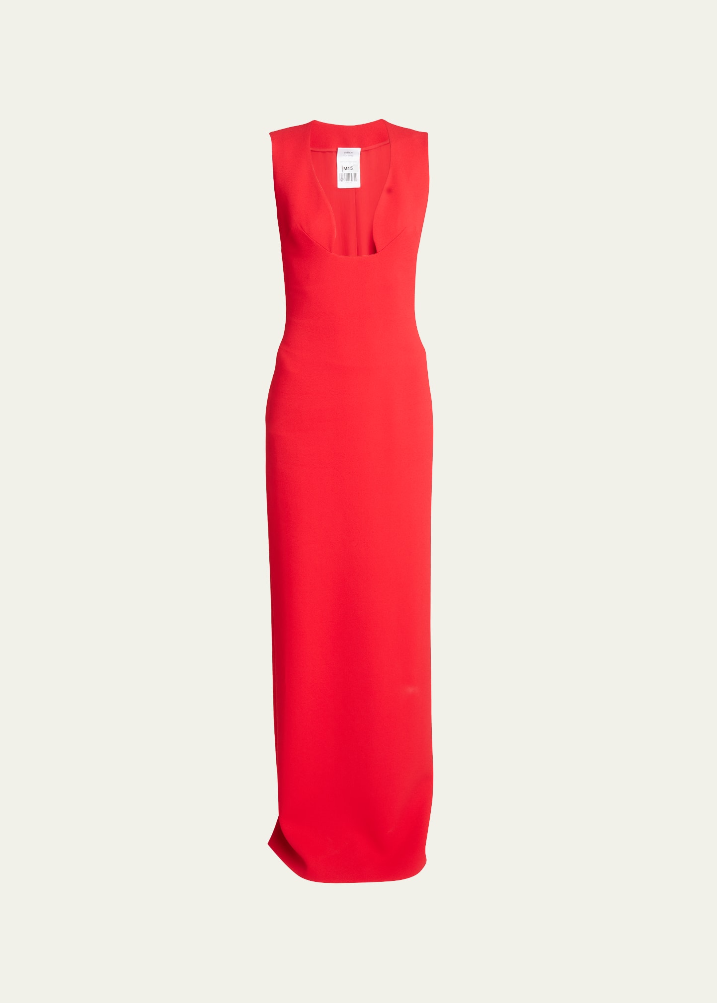 Givenchy Plunge Neck Sleeveless Column Gown In Vermillon