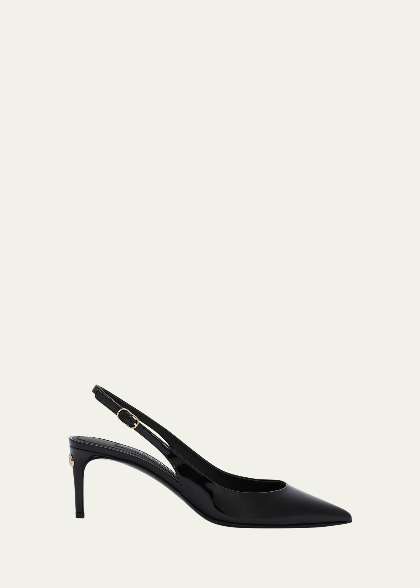 Shop Dolce & Gabbana Patent Leather Slingback Pumps In 80999 Black