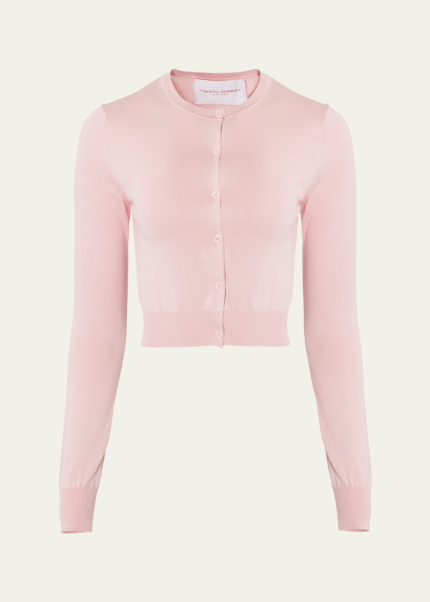 Shop Carolina Herrera Knit Button-front Cardigan In Blush Multi 699