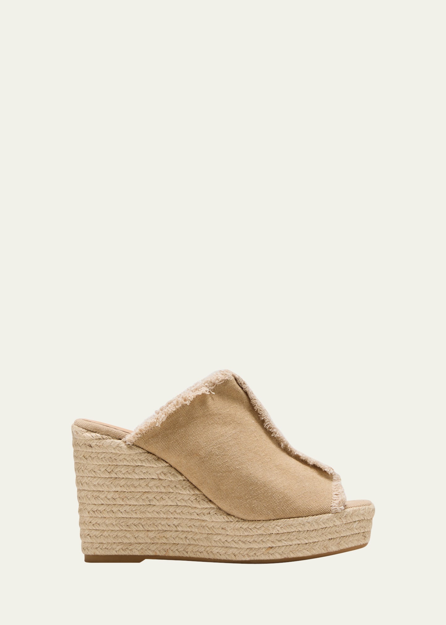 Castaã±er Fatima Frayed Canvas Slide Espadrilles In Sand