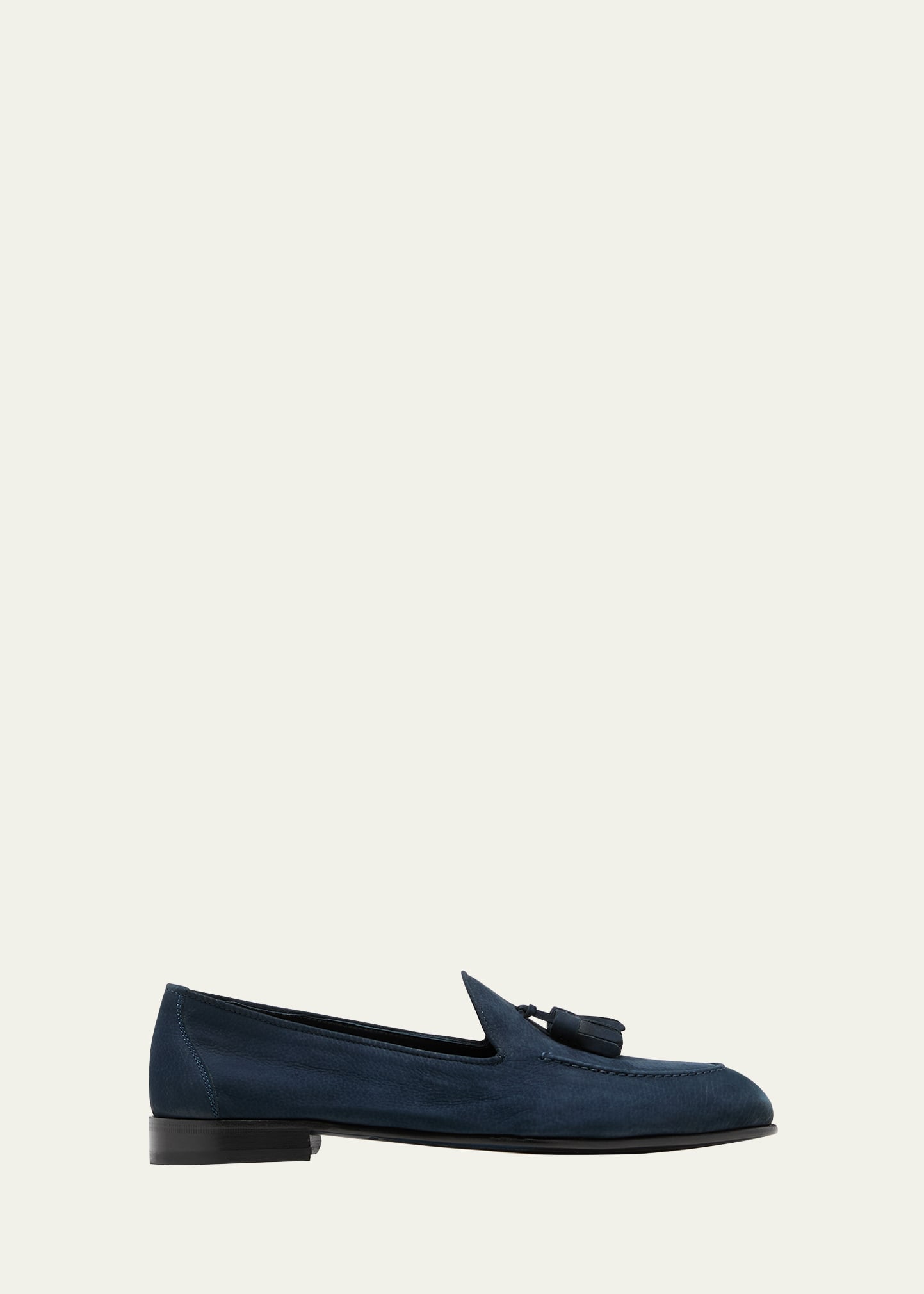 Brioni Men's Appia Nubuck Tassel Loafers In Midnight Blue