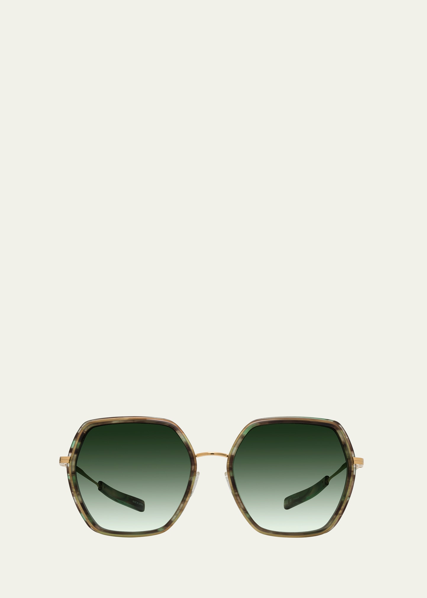 Barton Perreira Pickford Green Zyl & Metal Round Sunglasses