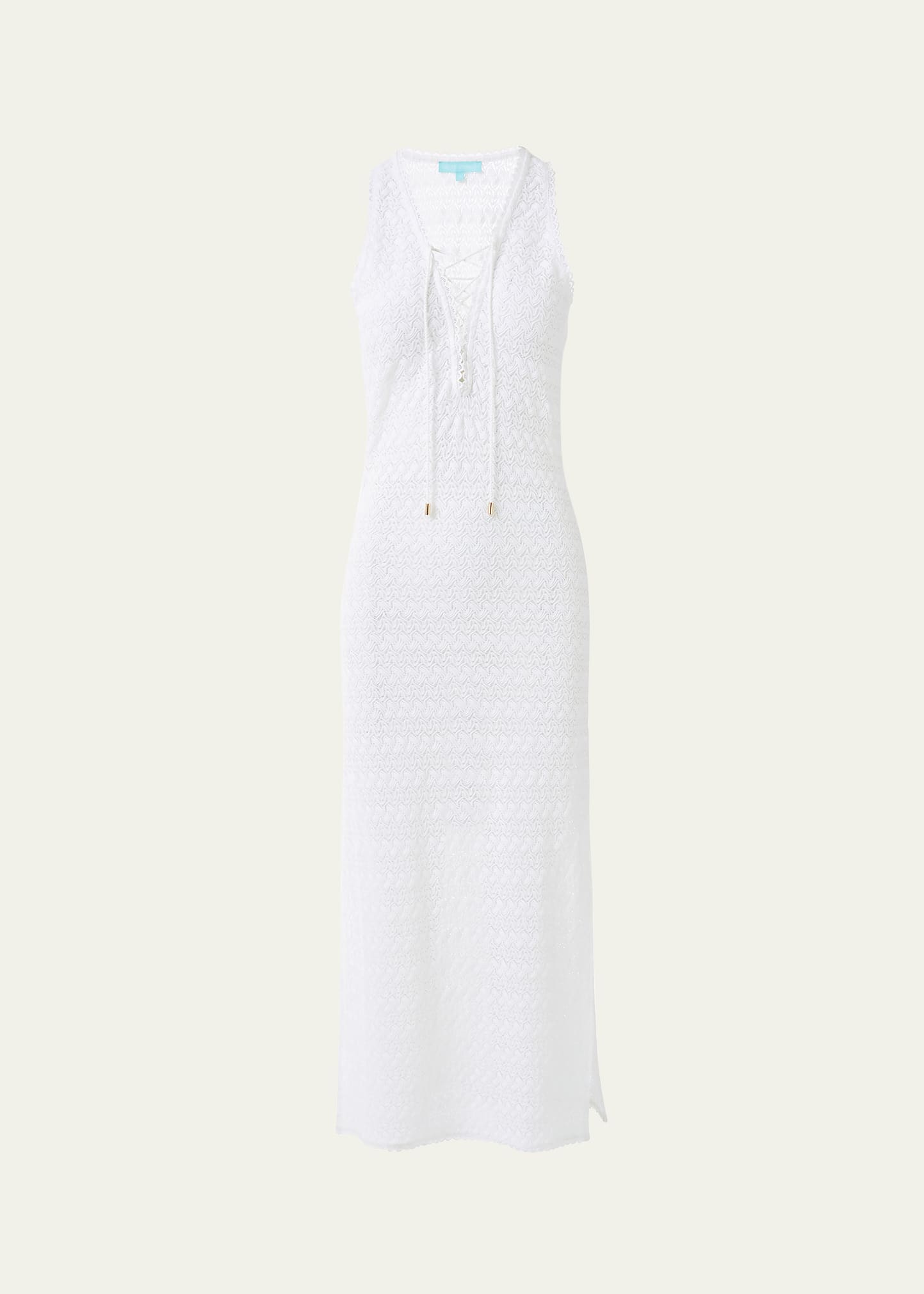 Melissa Odabash Maddie Crochet Knit Maxi Dress In White