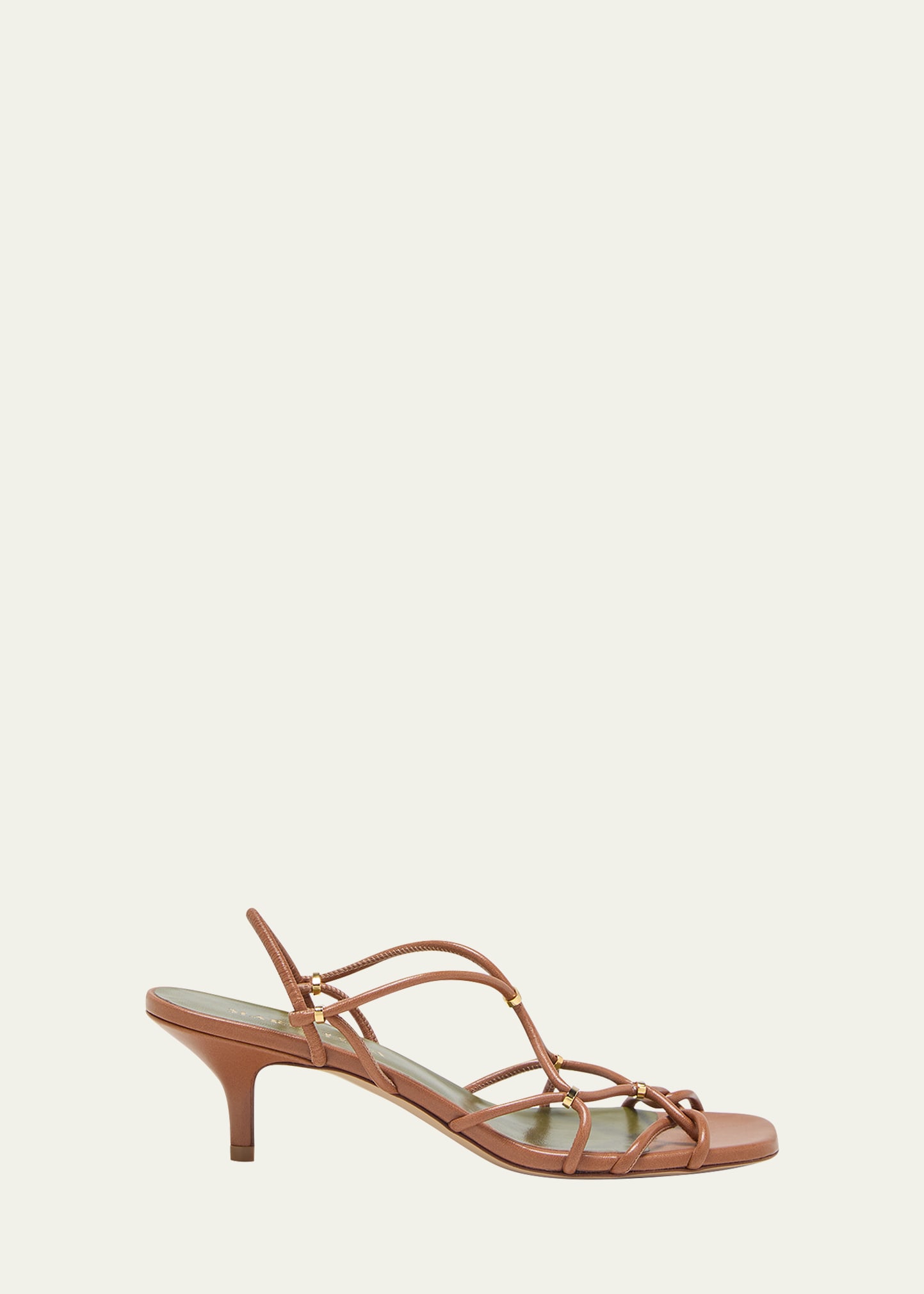 Iside Leather Caged Slingback Sandals