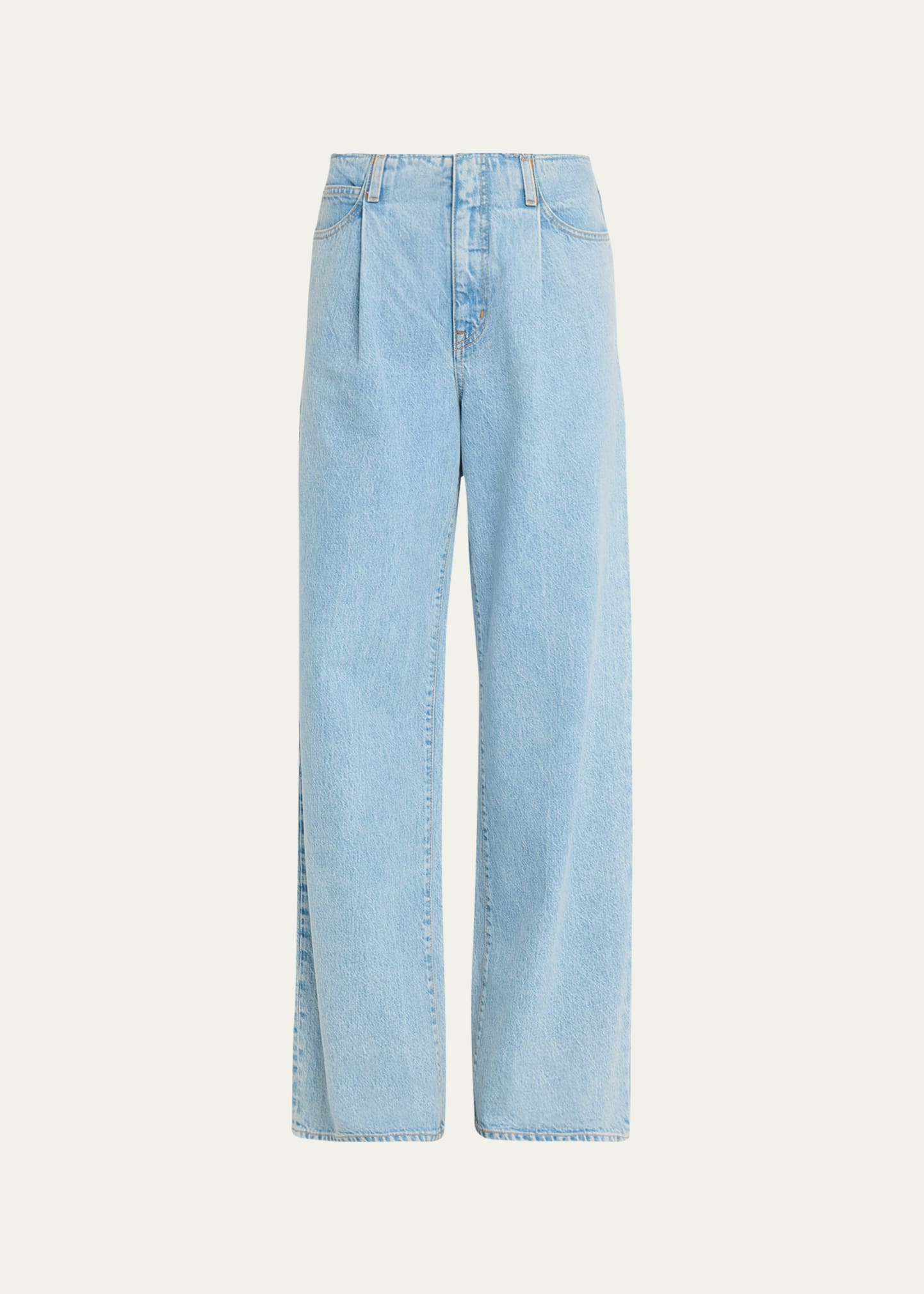 Shop Slvrlake Kennedy High Rise Wide Pleated Jeans In Powder Blu