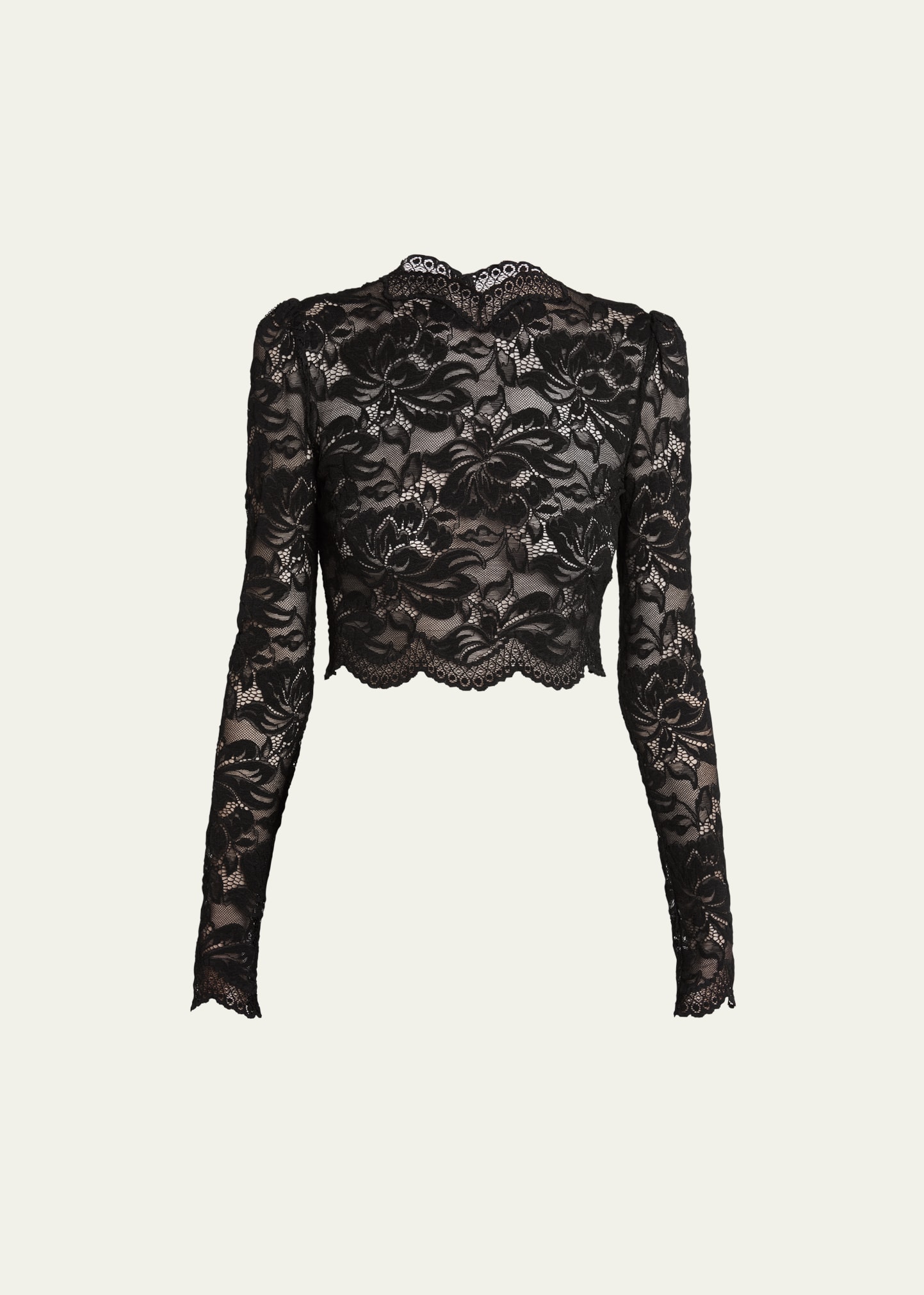 Rabanne Haut Cropped Lace Top In Ivory