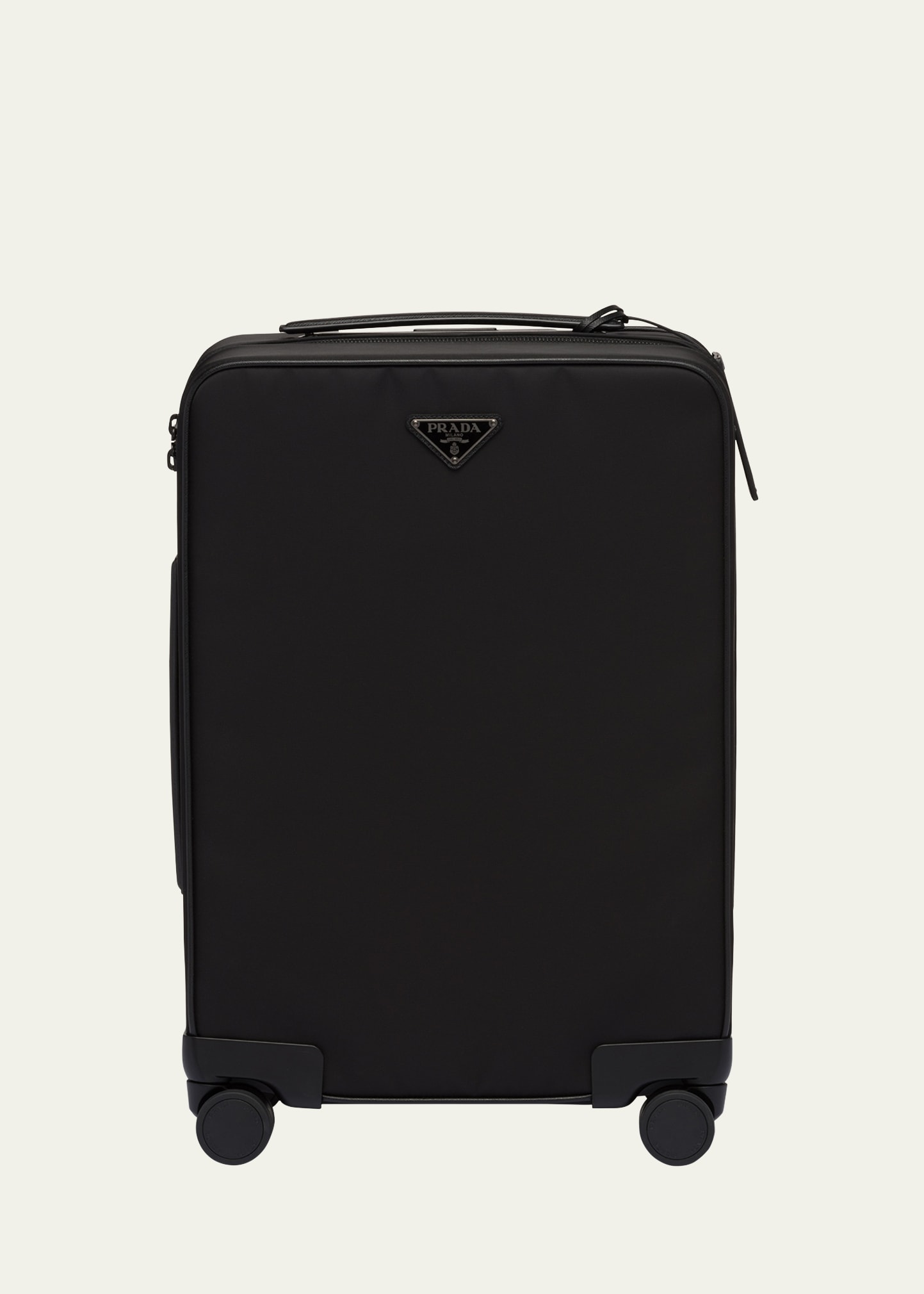 Shop Prada Men's Nylon And Leather Carry-on Luggage In F0002 Nero
