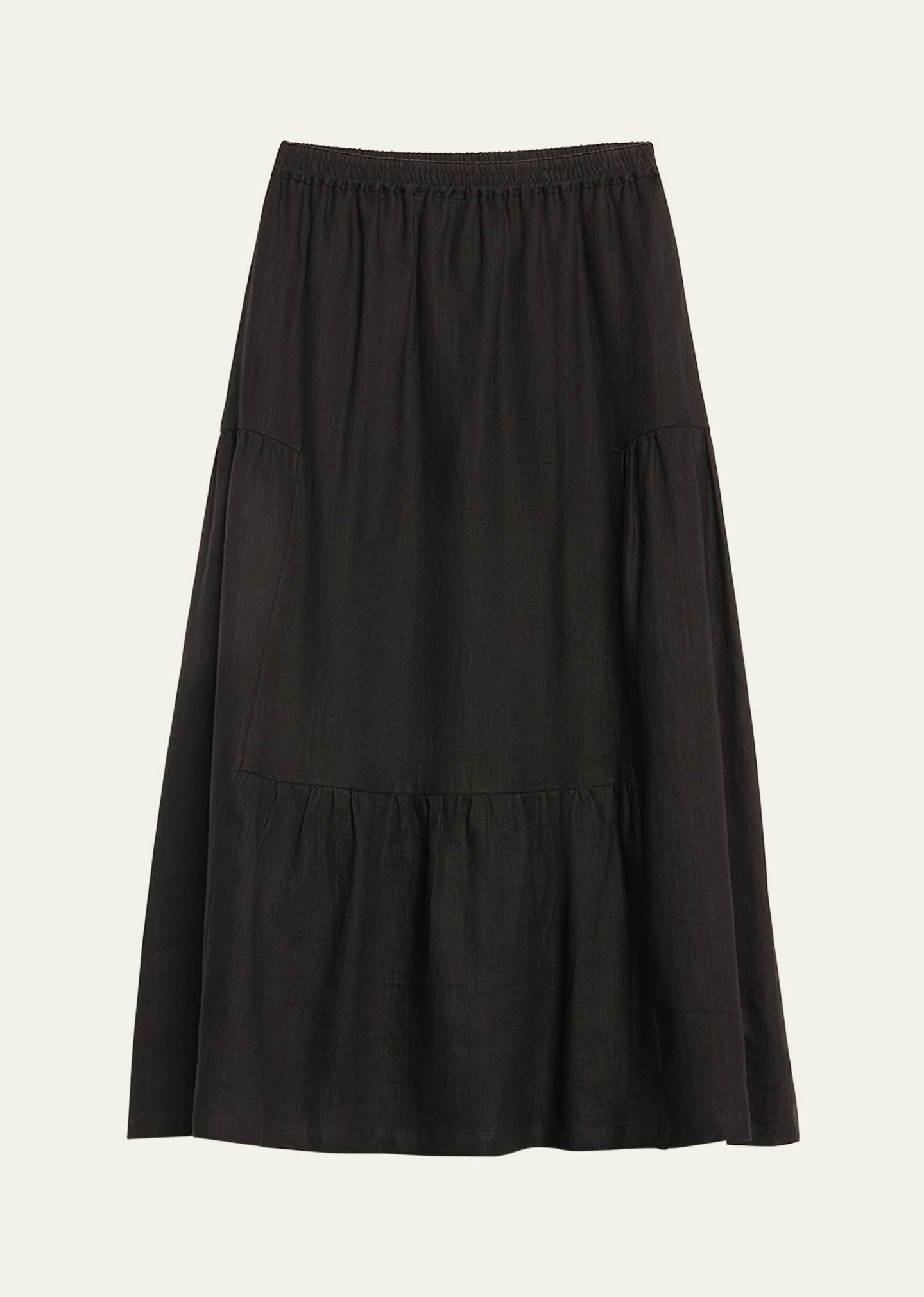 Eskandar Tiered Petticoat Skirt In Black