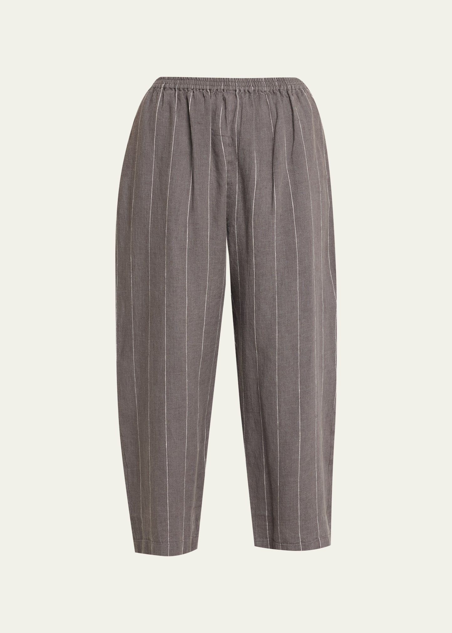 Eskandar Chalk Stripe Japanese Trousers In Grey