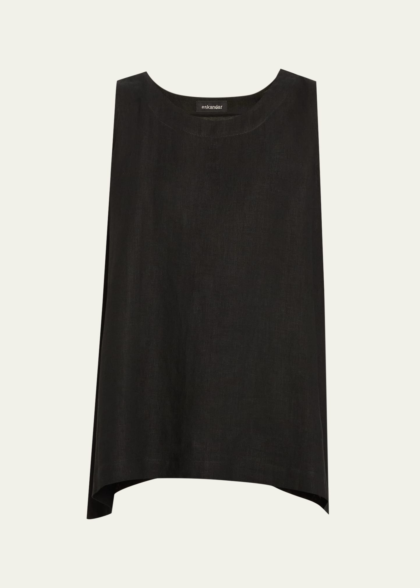 Eskandar A-line Round Neck Shell (mid Plus Length) In Black