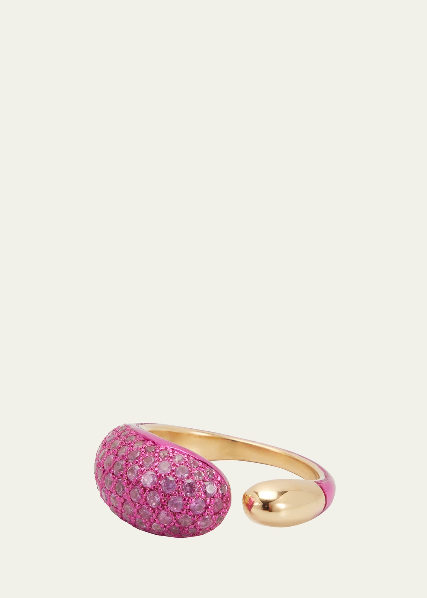 18K Yellow Gold Pink Sapphire Statement Ring