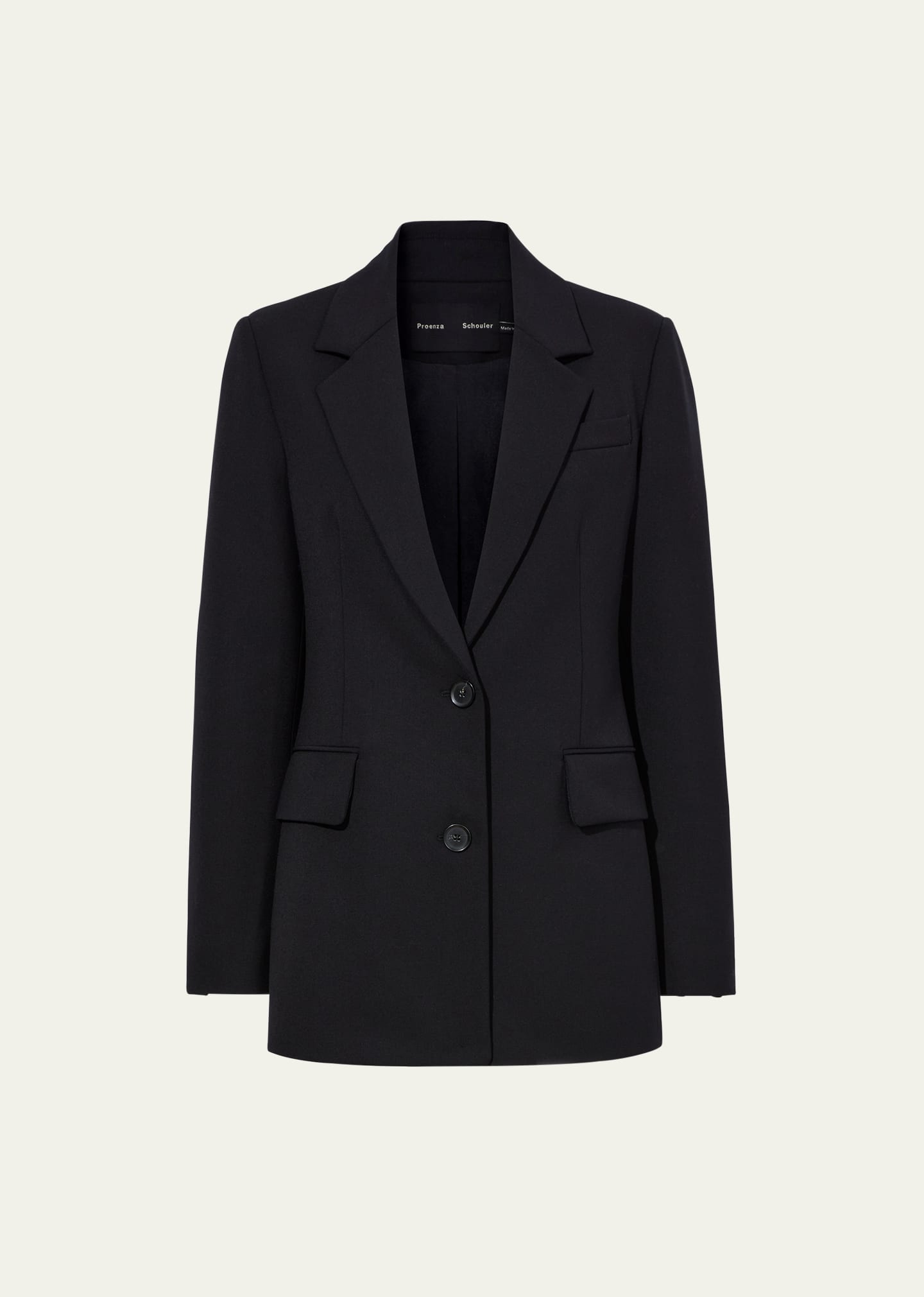 Shop Proenza Schouler Eva Tropical Wool Blazer Jacket In Black