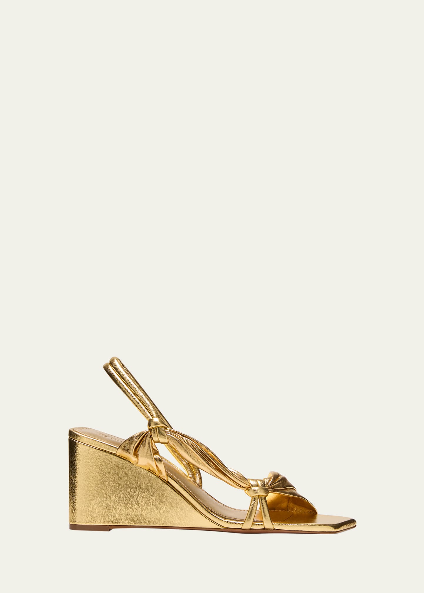 Laura Knotted Metallic Wedge Sandals