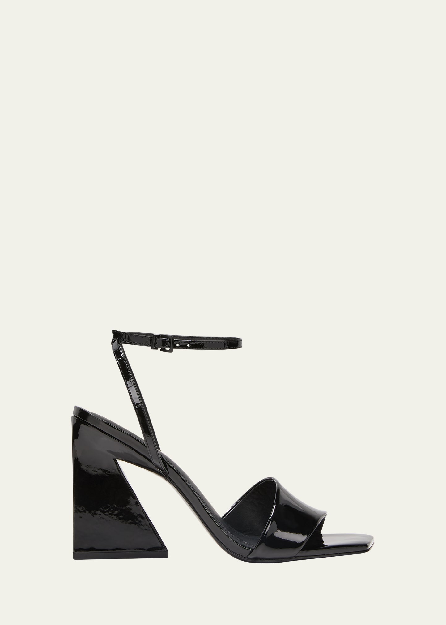 Mercedes Castillo Serafina Patent Leather Block-heel Sandals In Blksftpat