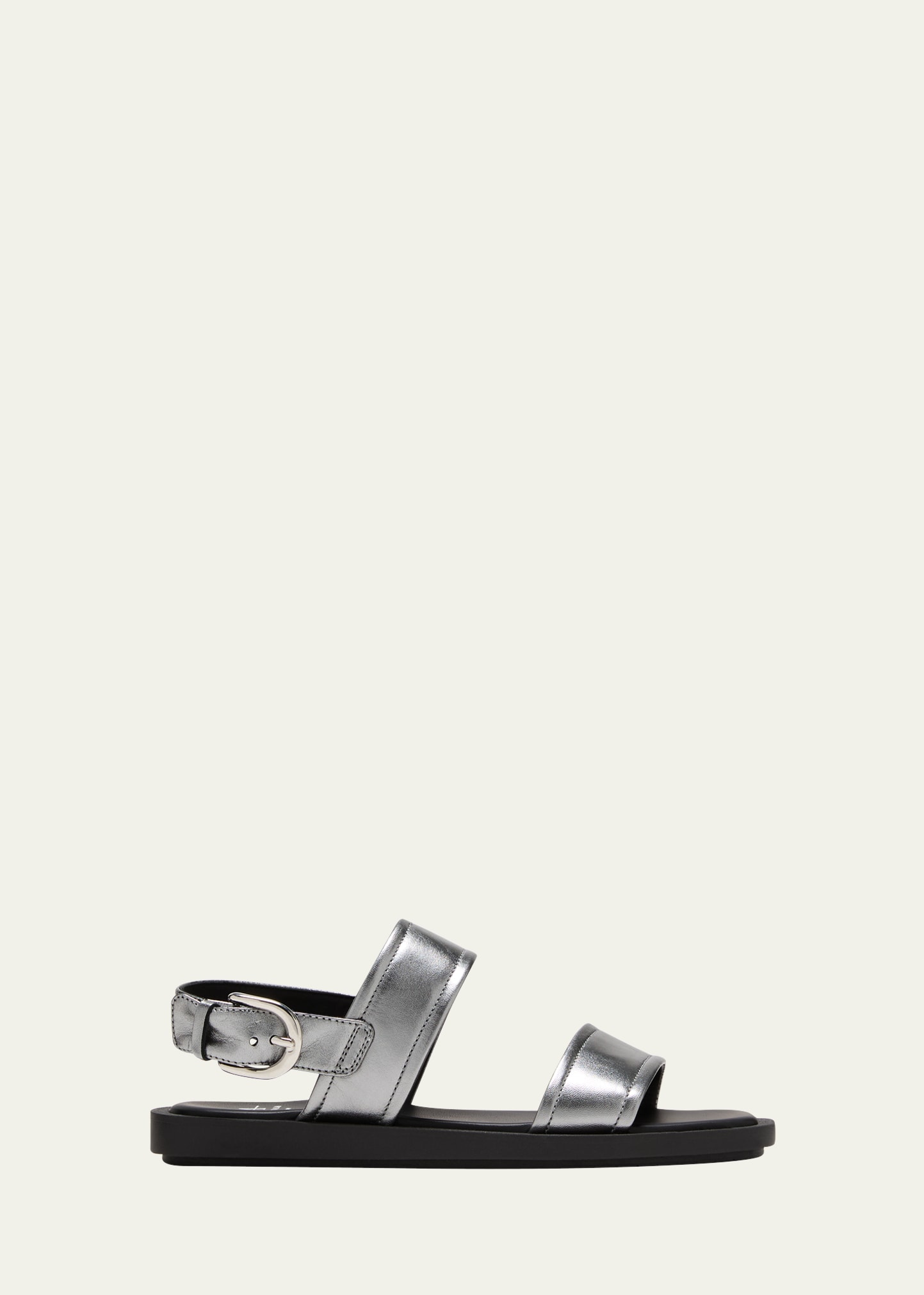 Aquatalia Joni Metallic Sporty Slingback Sandals In Anthracite