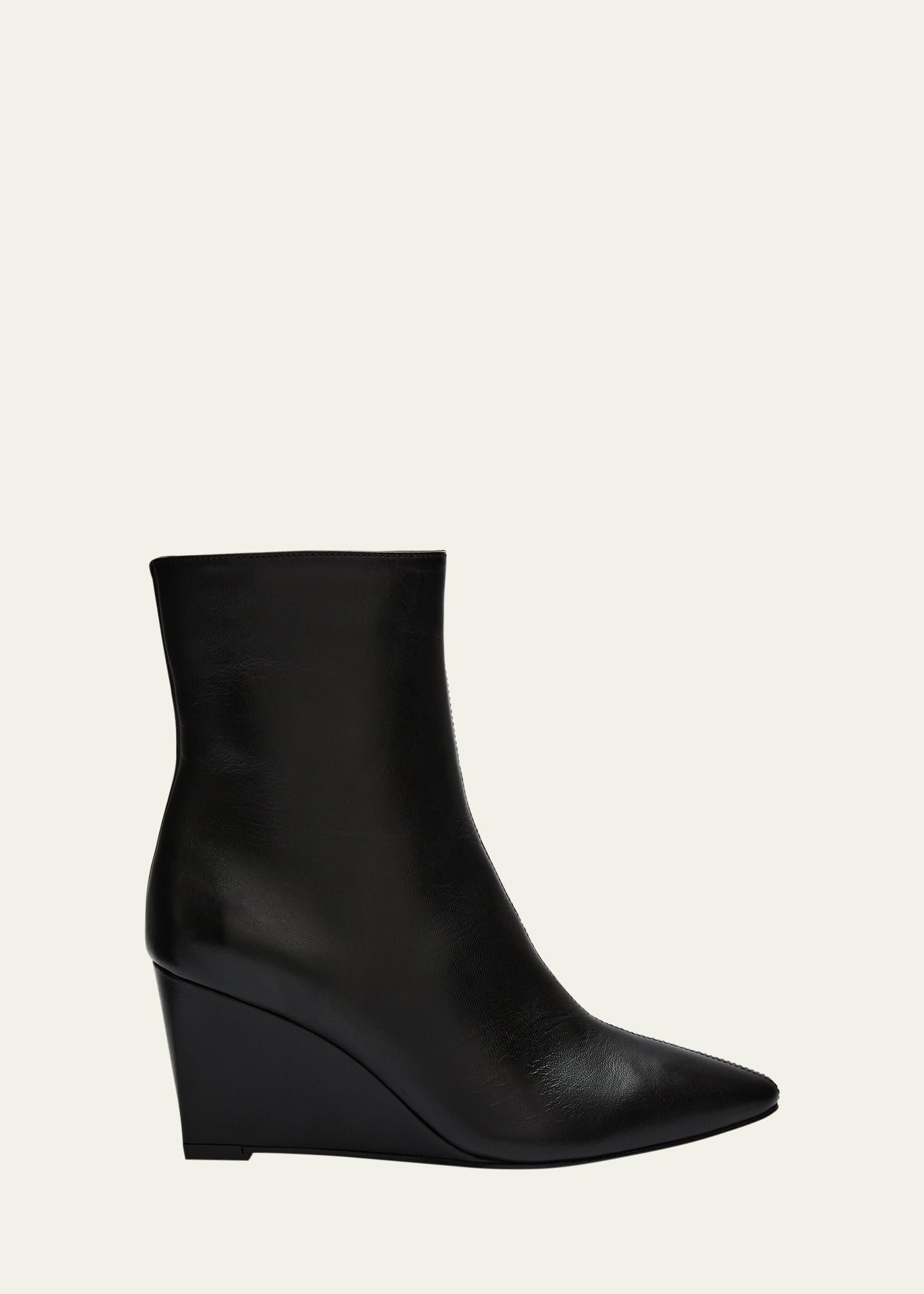 Shop Aquatalia Pauletta Leather Wedge Booties In Black