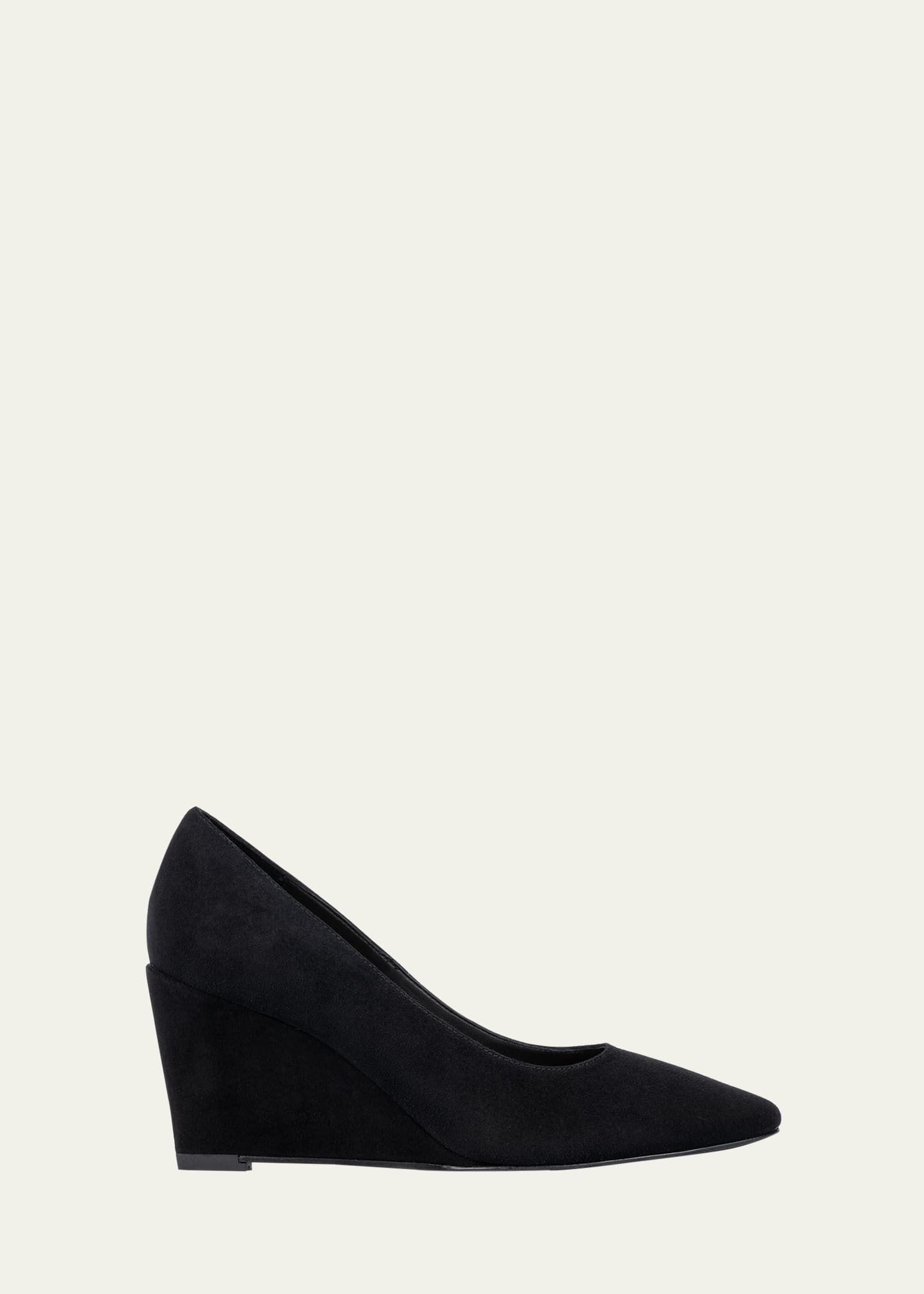 Aquatalia Posie Suede Wedge Pumps In Black