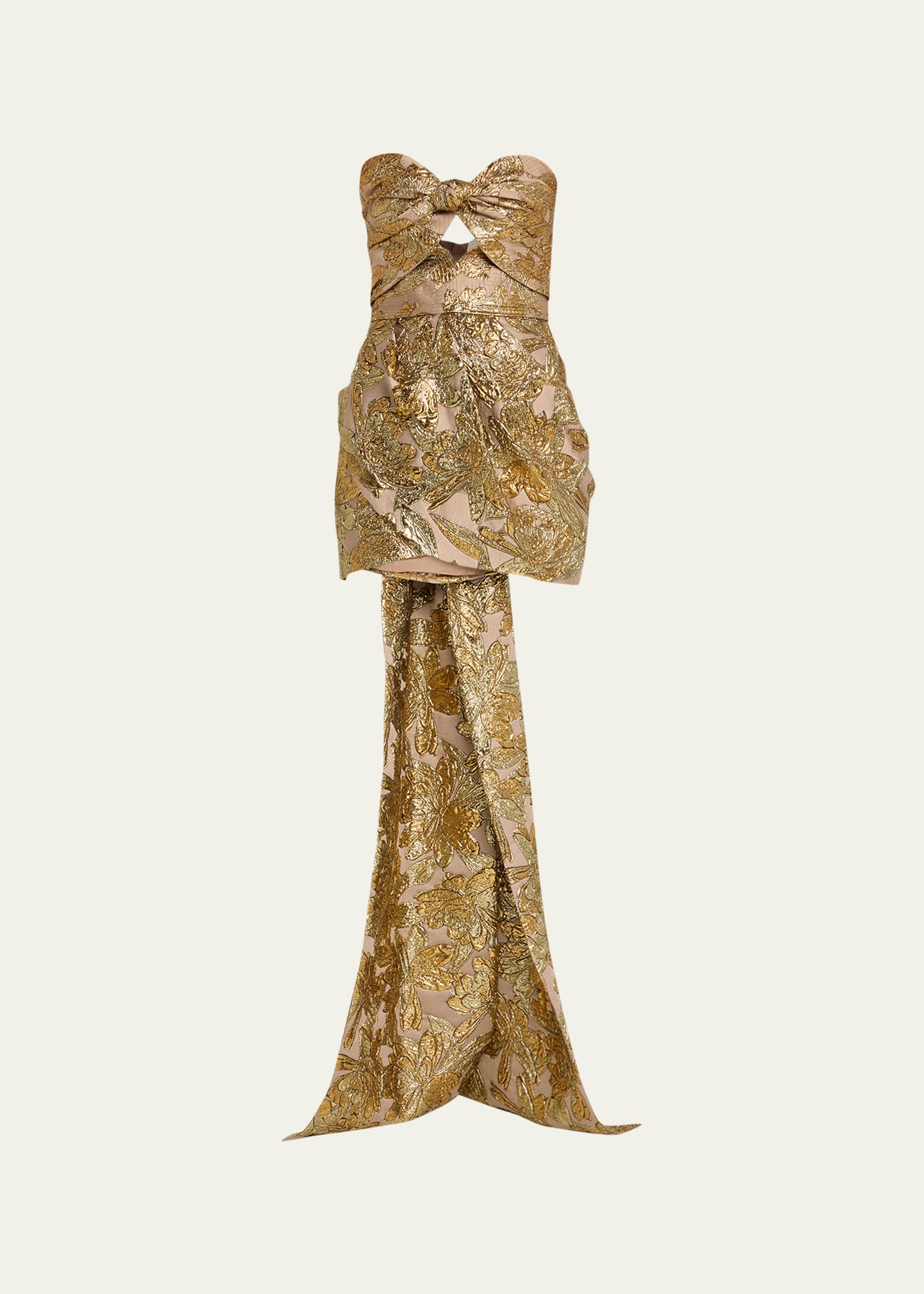 Shop Johanna Ortiz Pradera Encantada Mini Dress In Gold