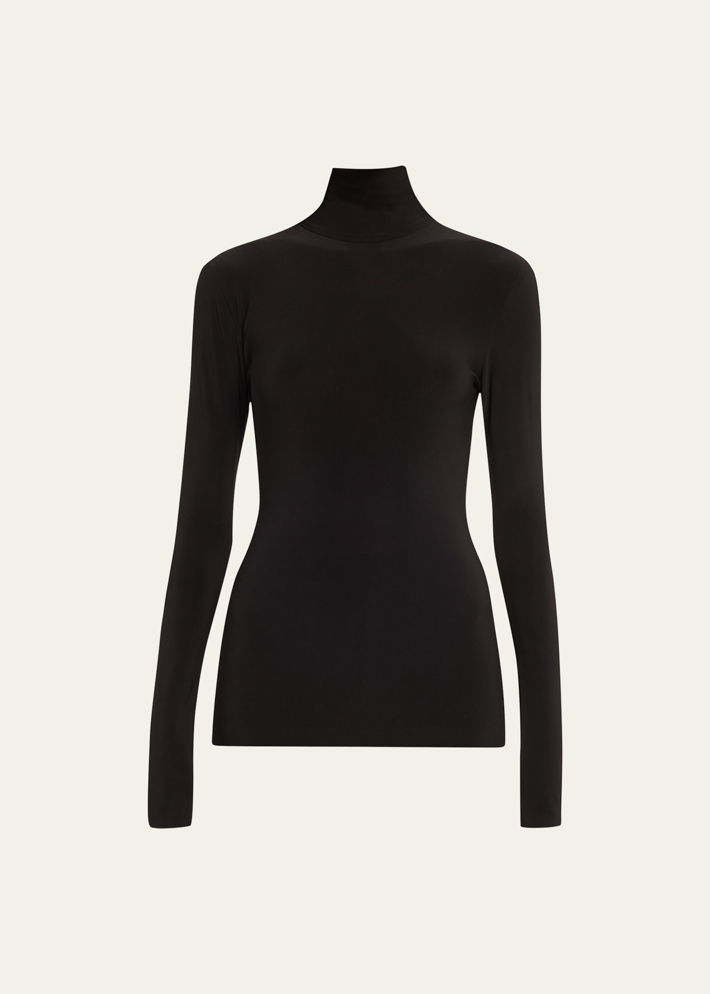 Shop Norma Kamali Slim Fit Long-sleeve Turtle Top In Black