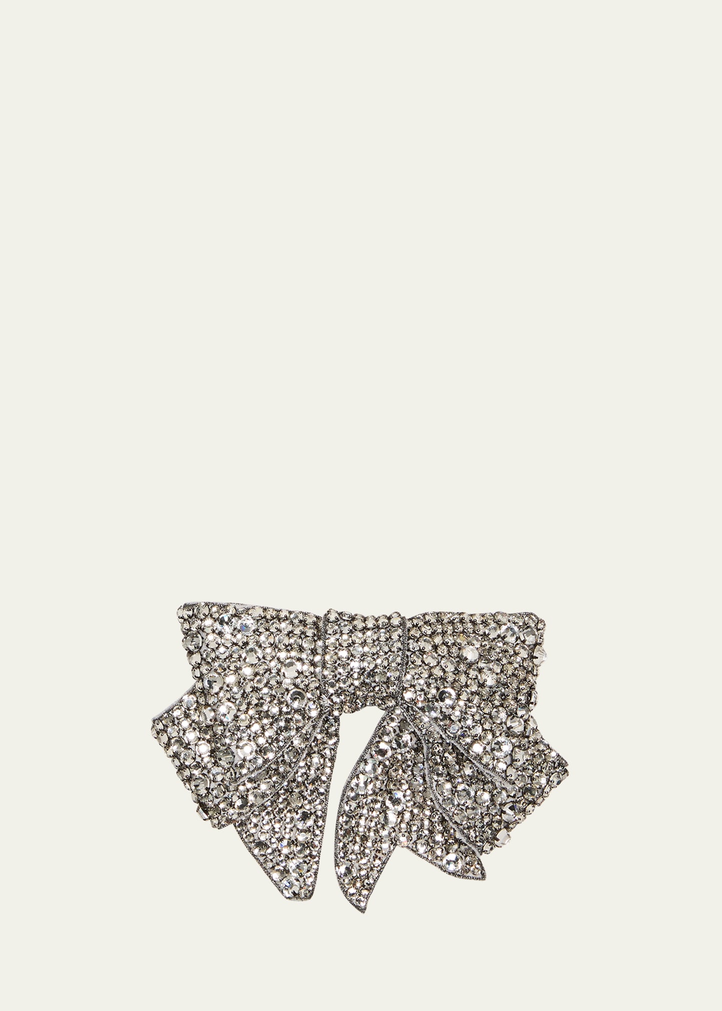 Jennifer Behr Belle Embellished Bow Barrette In Crystal