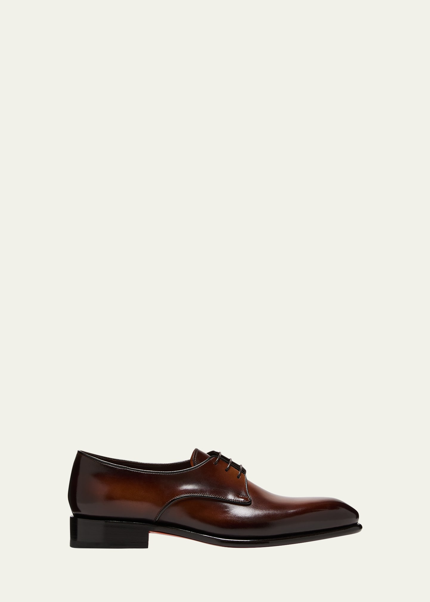 Santoni Men's Carter Leather Derby Shoes In Dark Brown