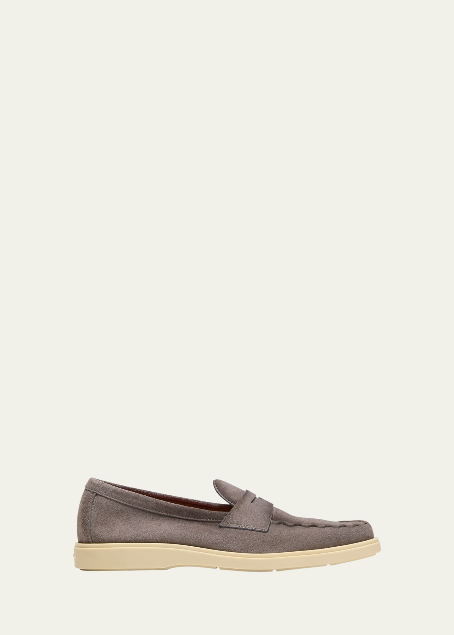 Santoni Men's Detroit Leather Penny Loafers In Grey