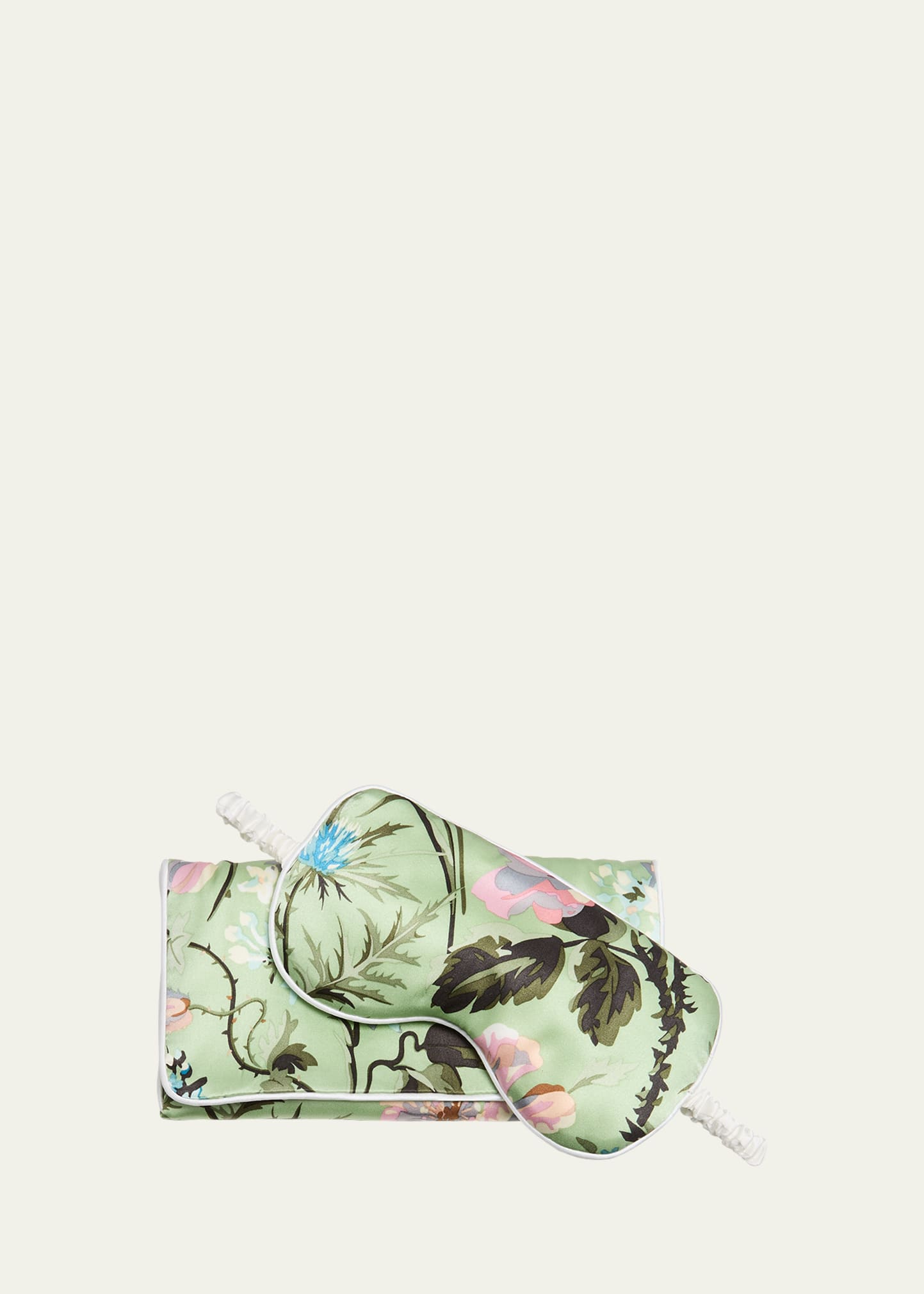 Olivia Von Halle Audrey Floral-print Silk Sleep Mask In Effie