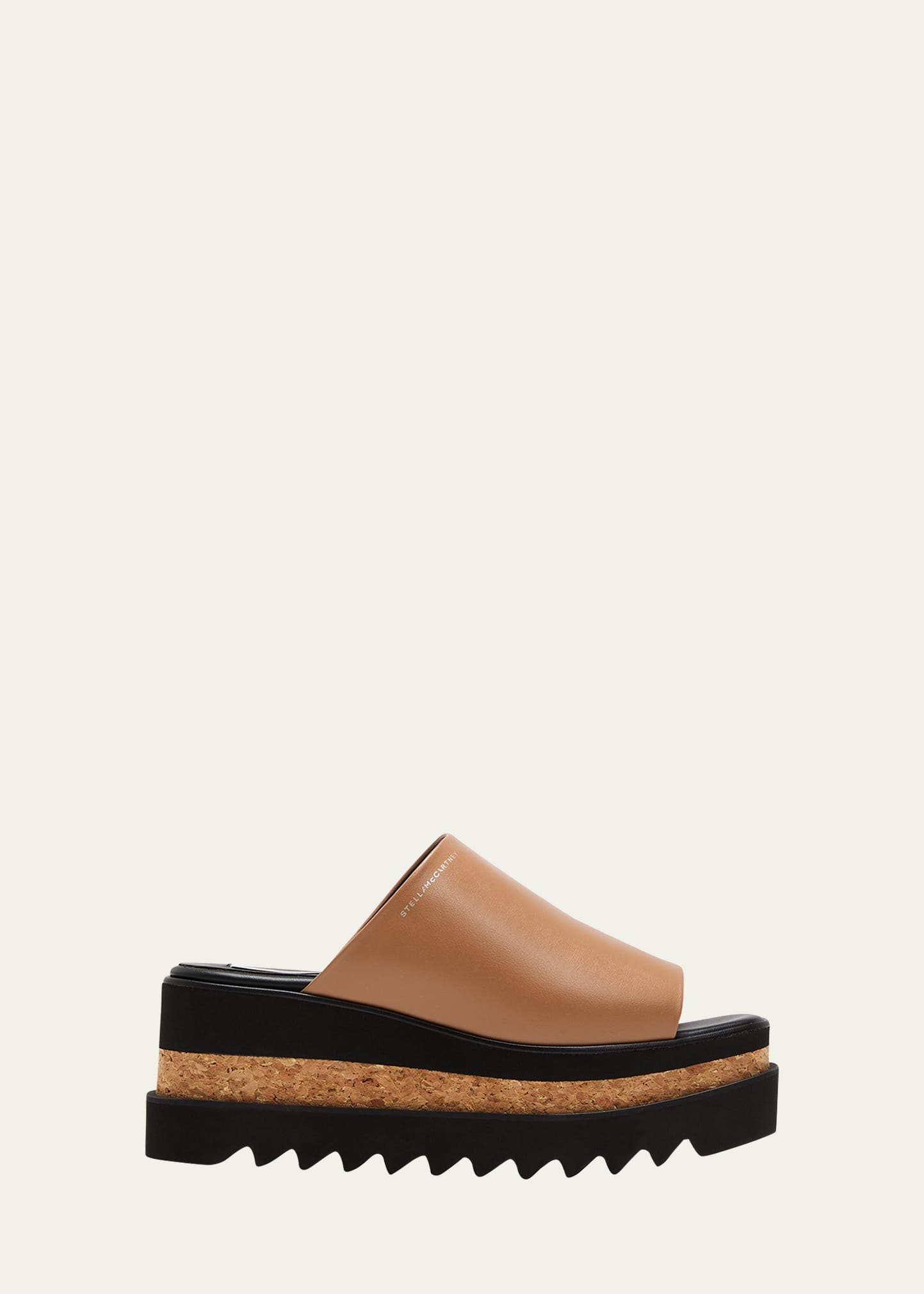 Shop Stella Mccartney Sneak-elyse Alter Sporty Mat Platform Sandals In Brandy