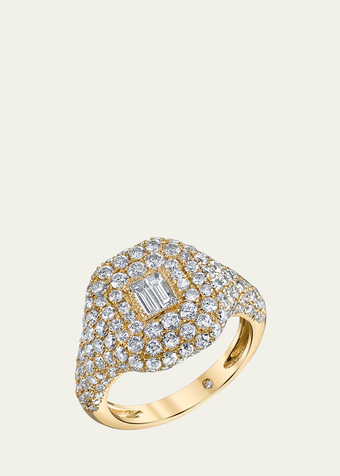 SHAY 18K YELLOW GOLD DIAMOND BAGUETTE PAVE RING