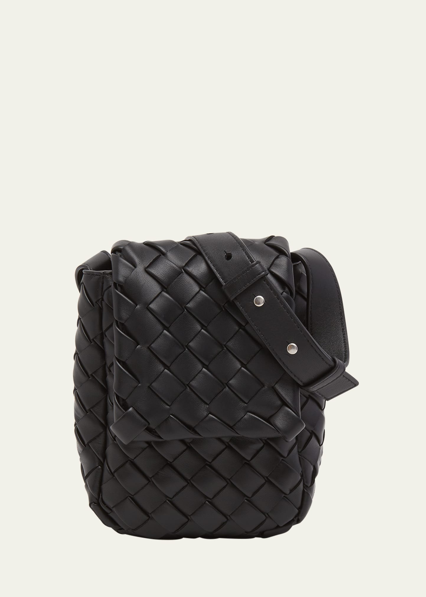 Men's Mini Padded Intrecciato Leather Crossbody Bag