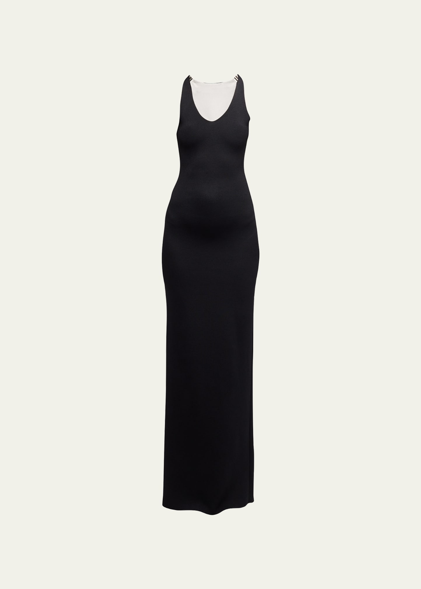 Brandon Maxwell Reversible Scoop-neck Knit Dress With Hardware Detail In Black White