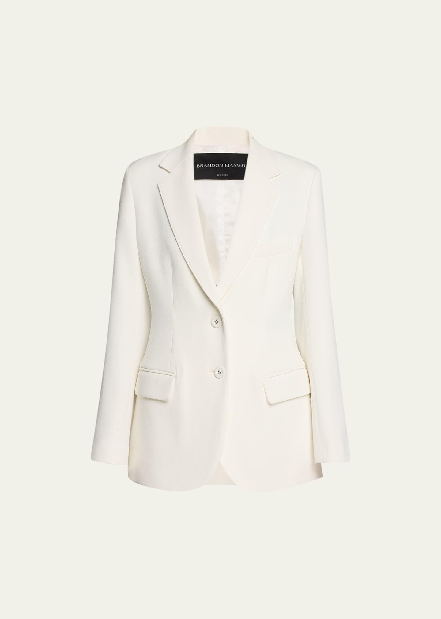 Brandon Maxwell Single-breasted Blazer Jacket With Slightly Boxy Fit In White