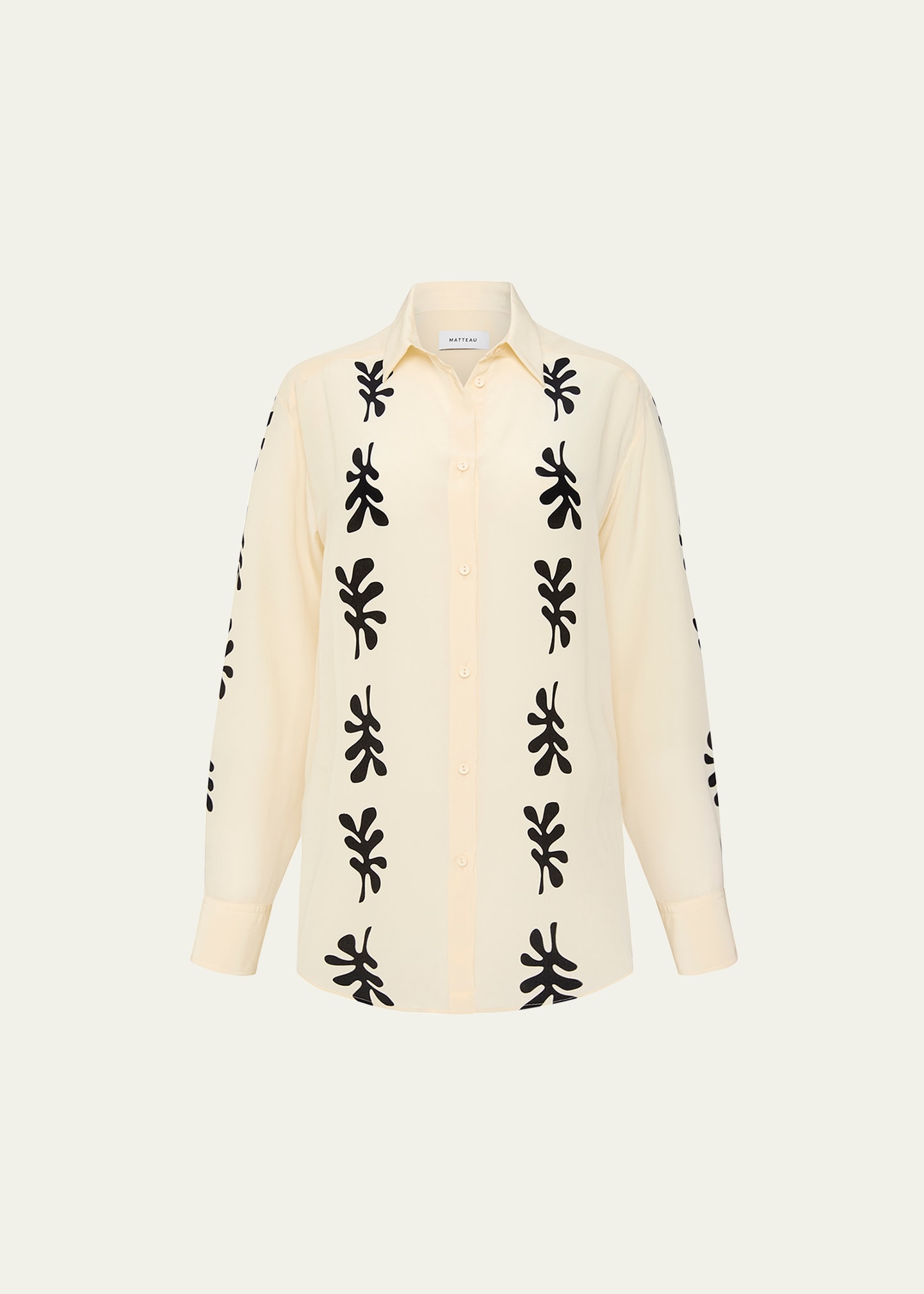 Fig Leaf Long-Sleeve Silk Shirt