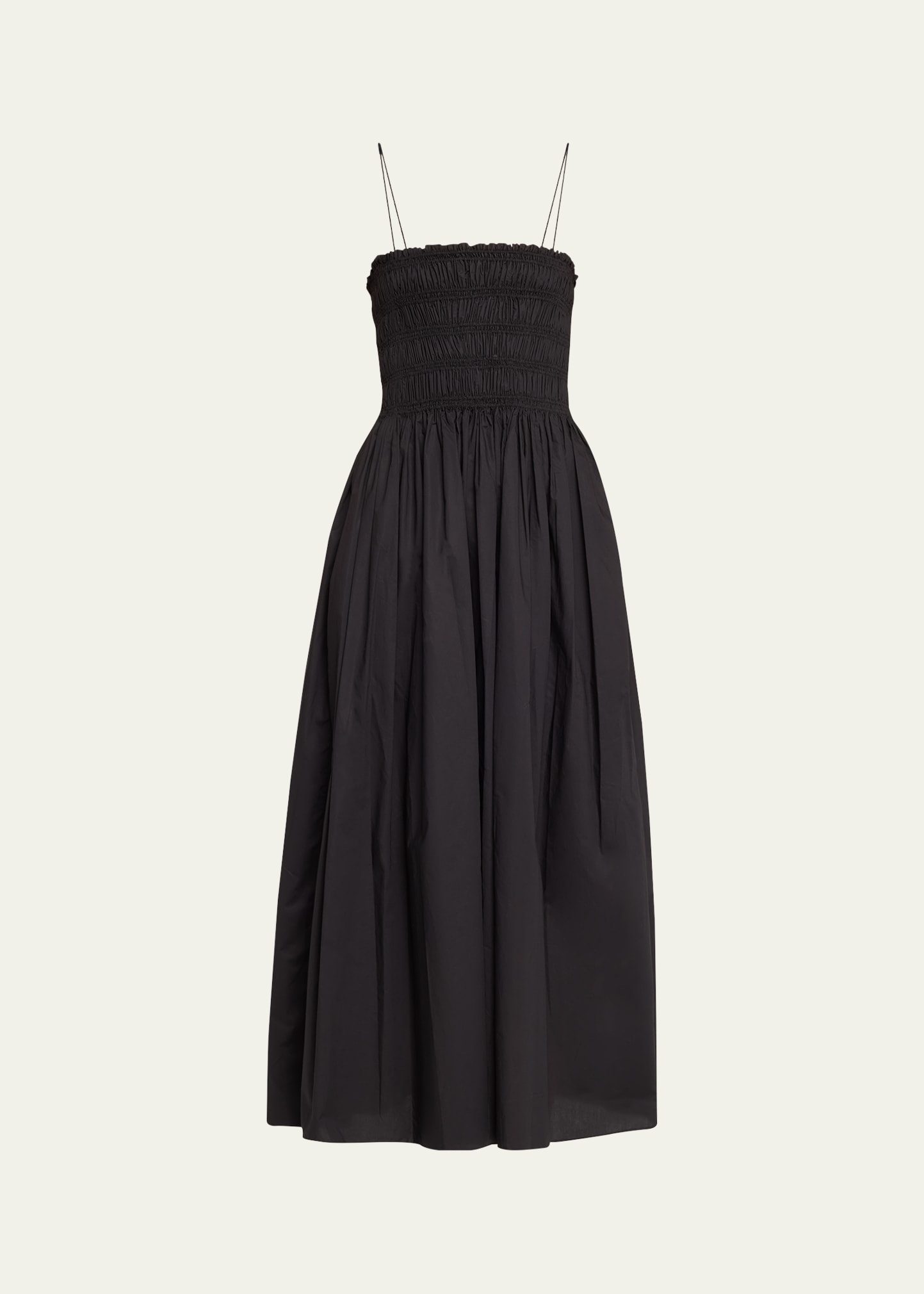 Shop Matteau Shirred Bodice Maxi Dress In Black