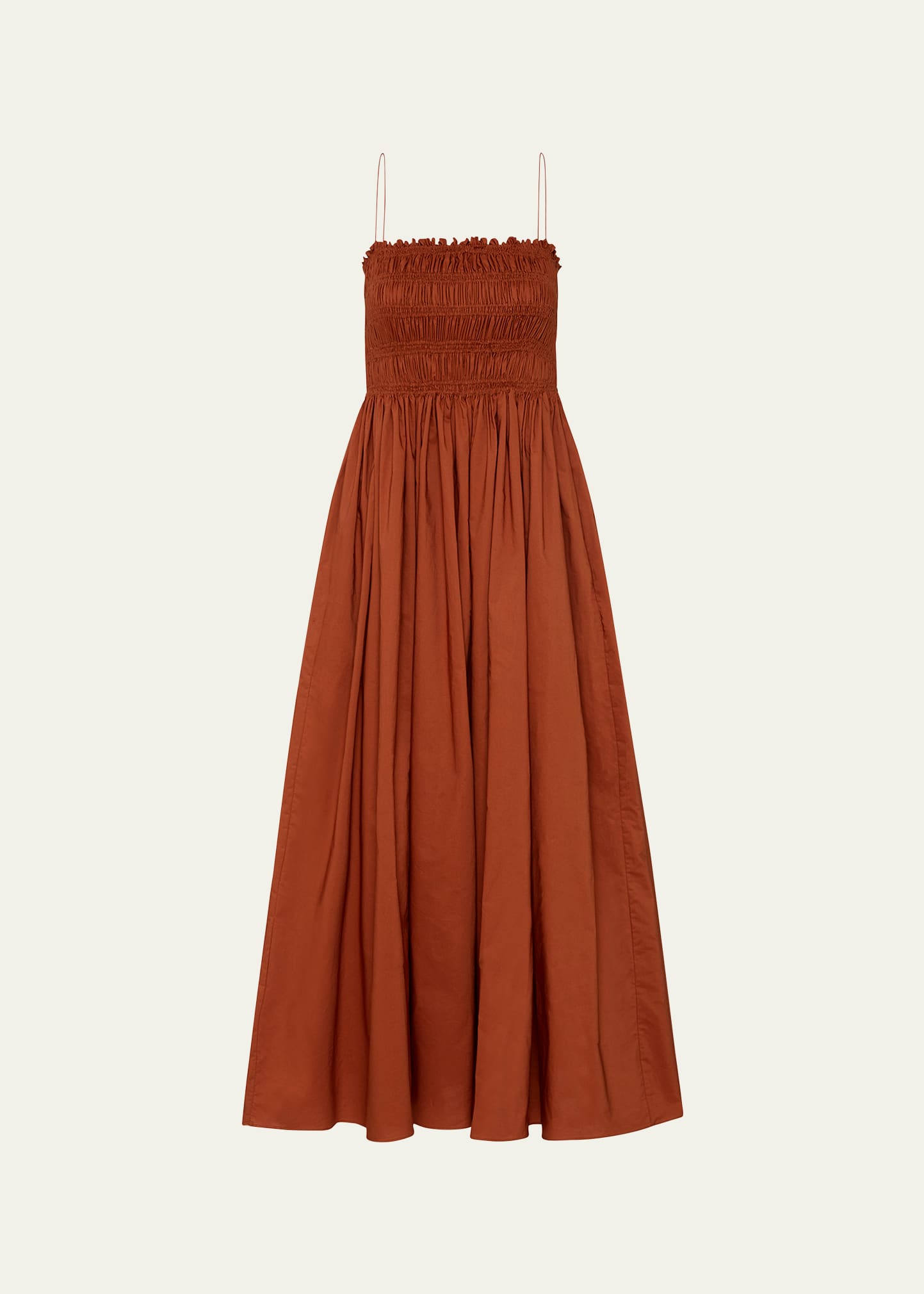 Shop Matteau Shirred Bodice Maxi Dress In Sienna