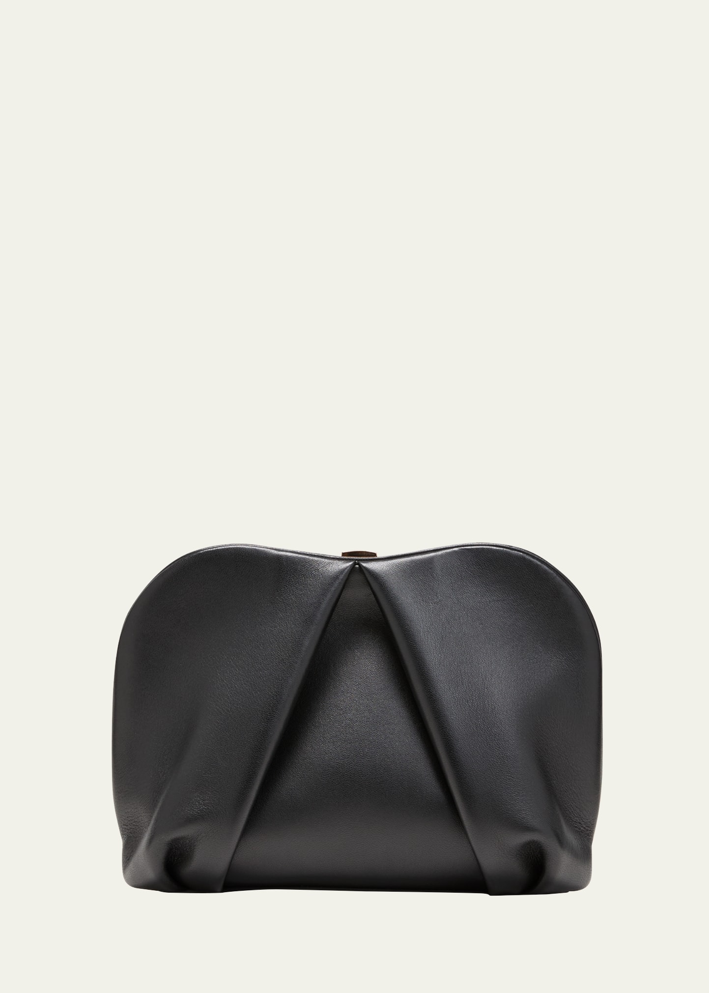 Shop Gabriela Hearst Taylor Leather Clutch Bag In Black