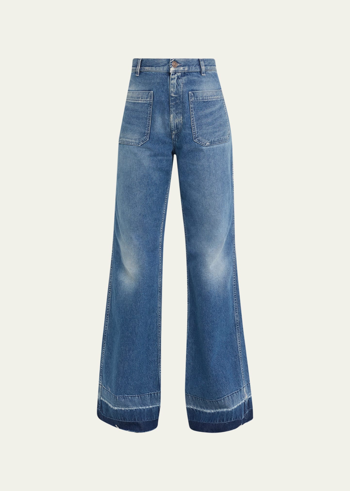 Fortela Joelle Raw Edge Wide-leg Jeans In D505