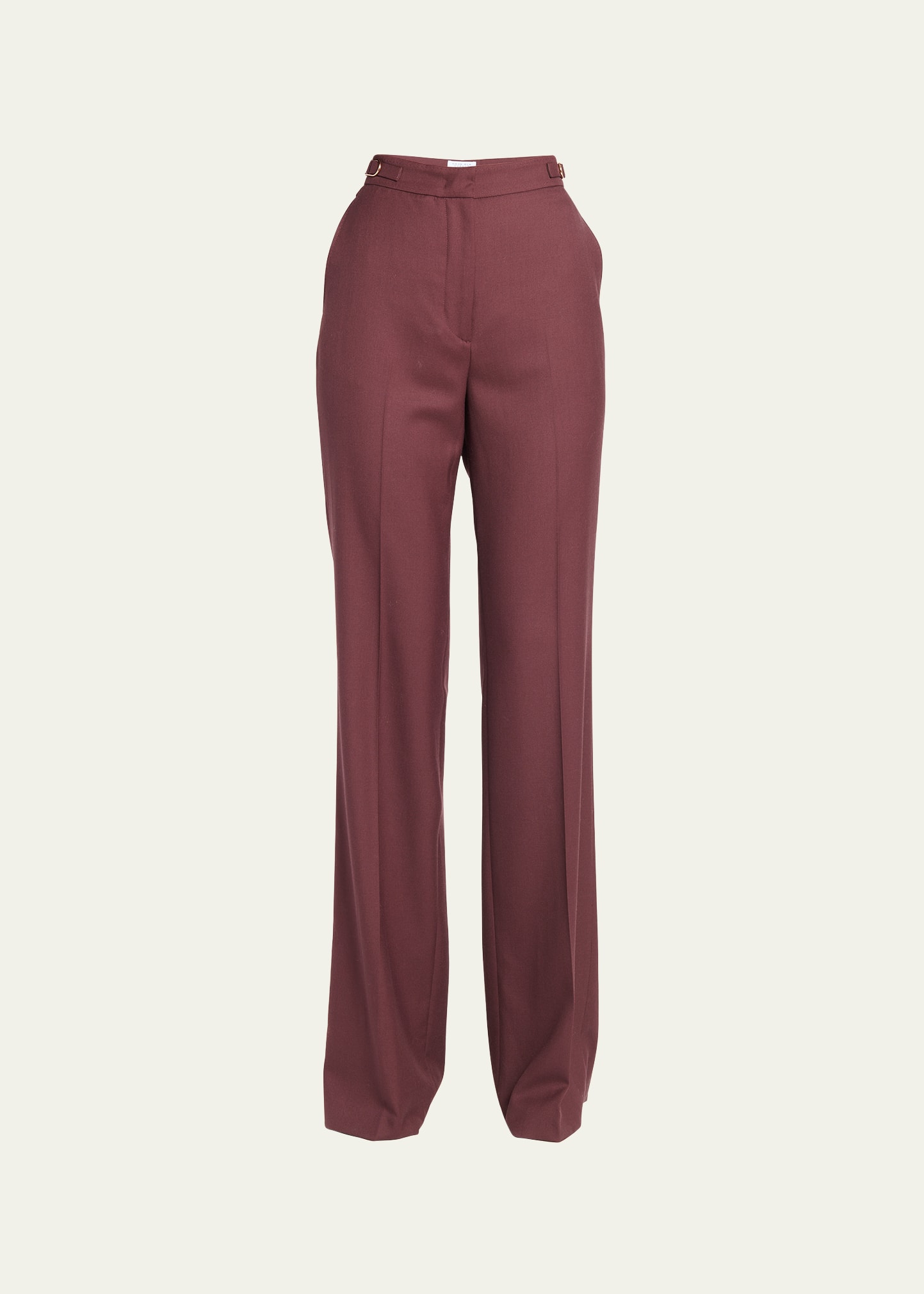 Gabriela Hearst Rhien Sparkle Wool & Silk Blend Wide Leg Pants In Deep Bordeaux