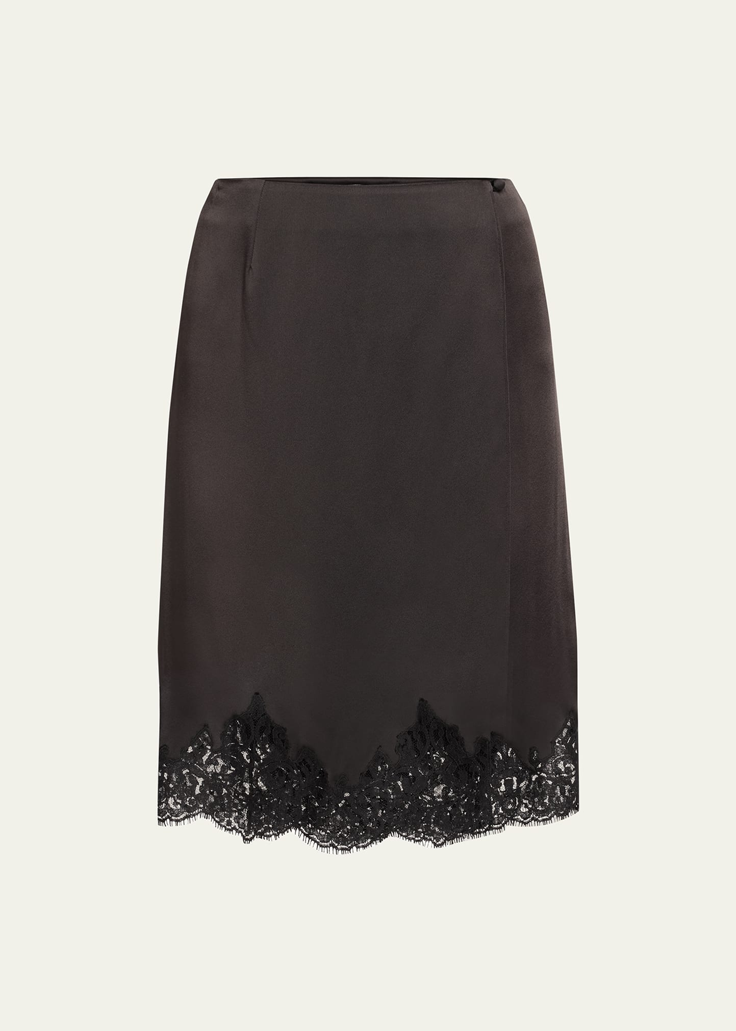 Shop Stella Mccartney Lace Scallop Hem Slip Skirt In 1000 Black