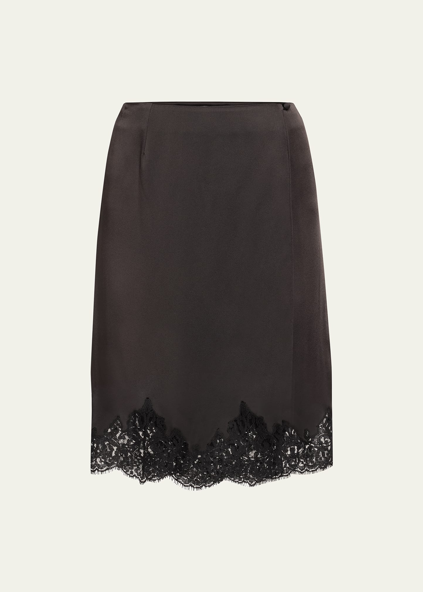 Stella Mccartney + Net Sustain Lace-trimmed Satin Skirt In 1000 Black