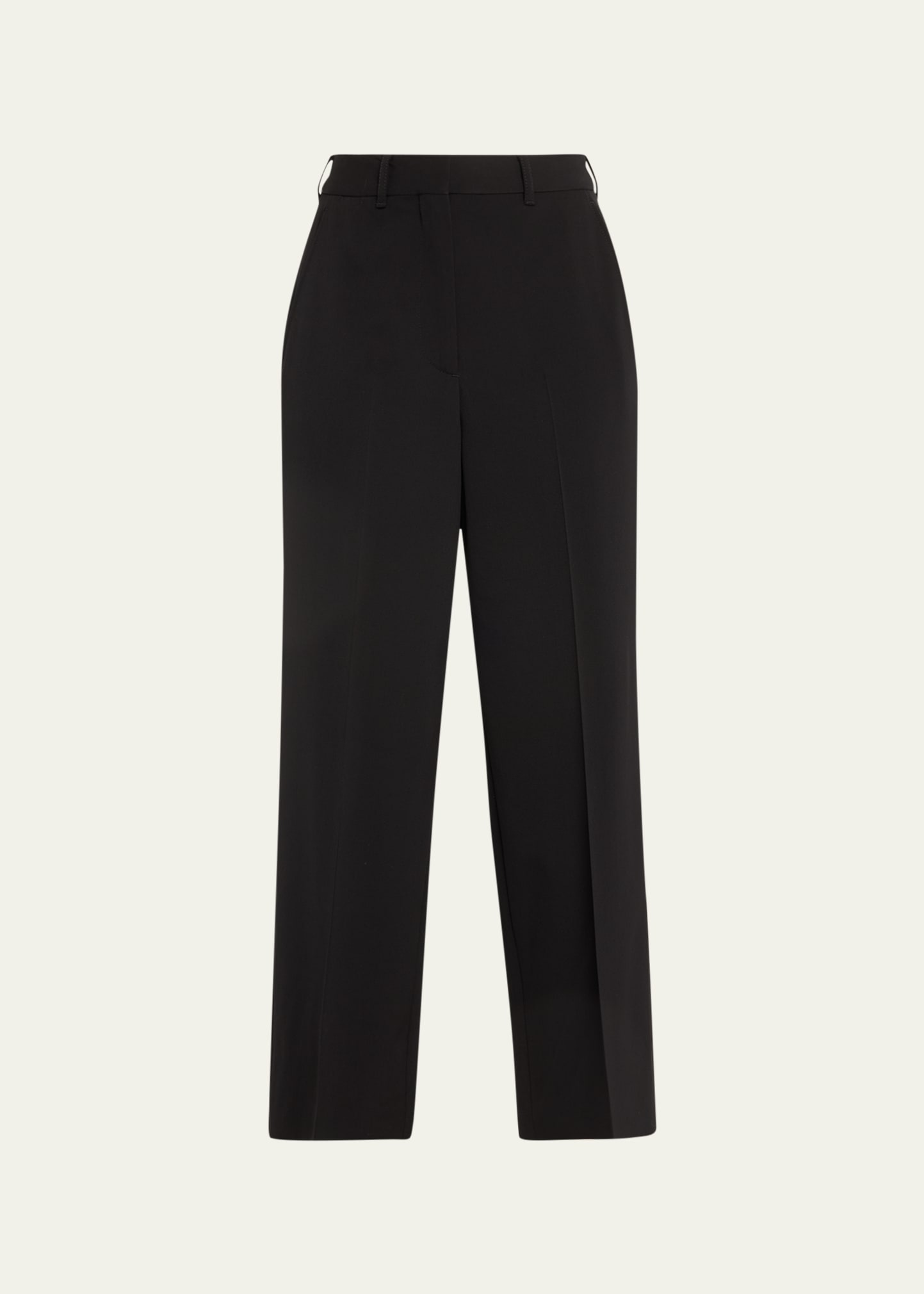 Shop Stella Mccartney Cropped Straight Leg Wool Trousers In 1000 Black