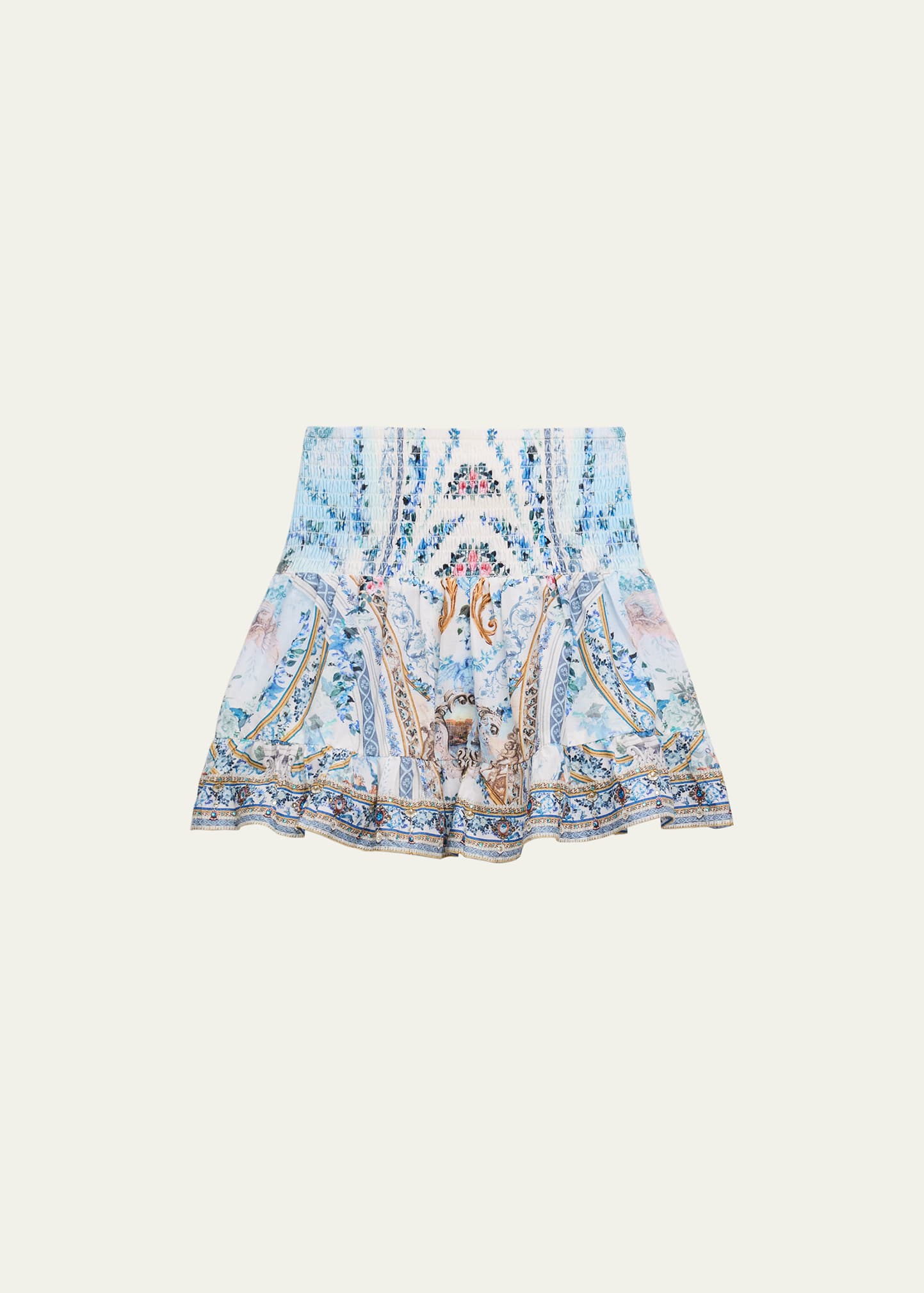 Shop Camilla Girl's Season Of The Siren-print Skirt