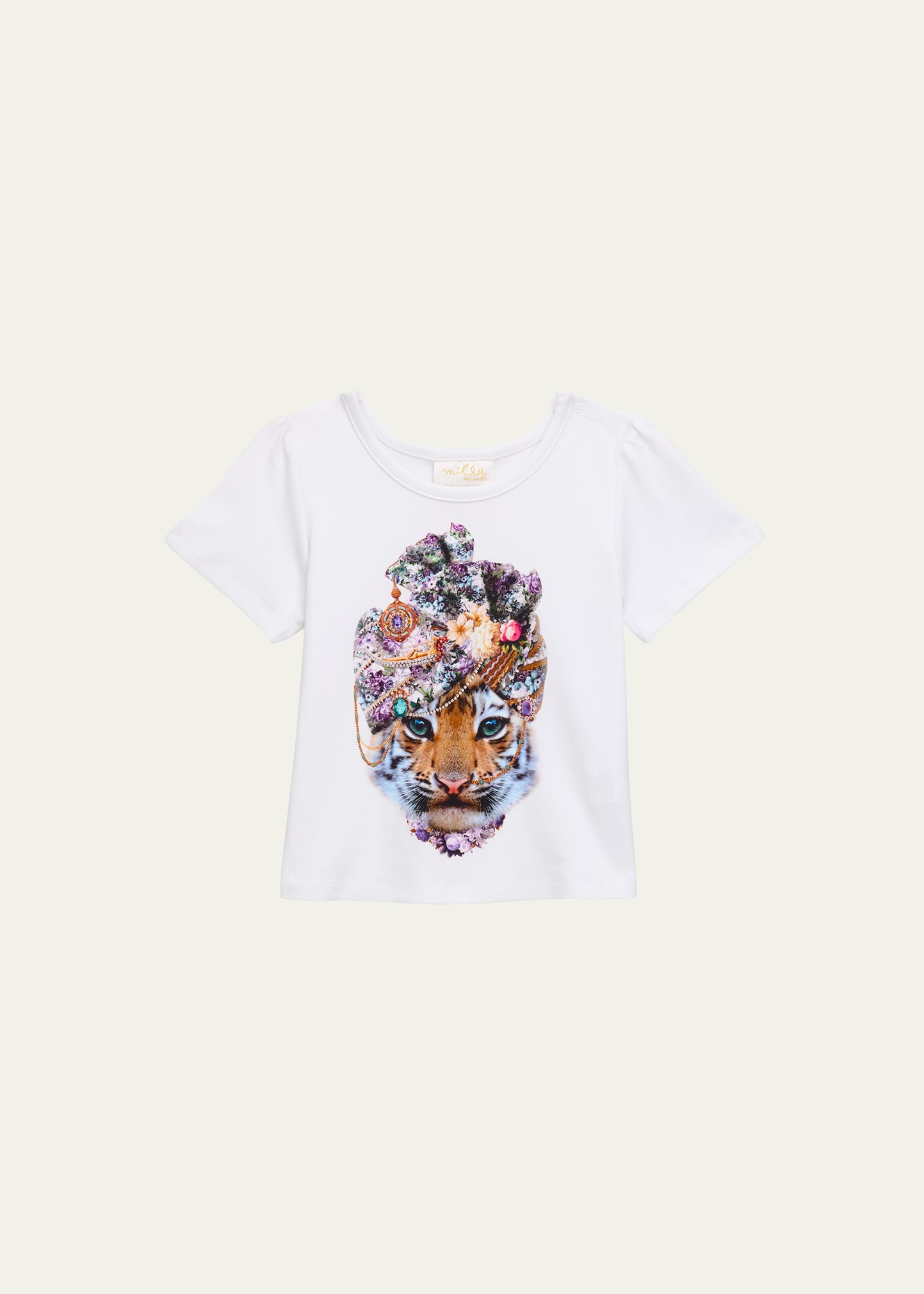 Camilla Kids' Girl's Tiger Graphic-print T-shirt In Palazzo Play Date