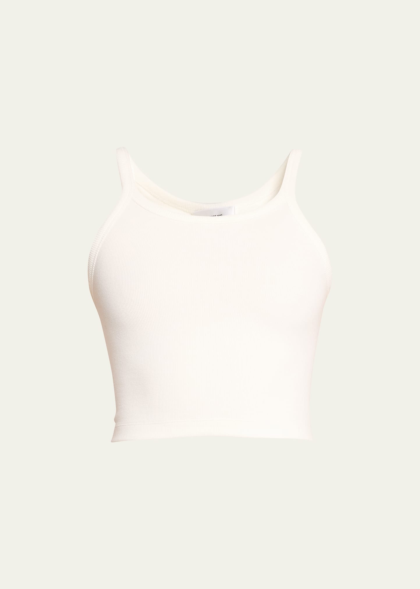 Shop Wardrobe.nyc Crop Ribbed Tank Top In Off White