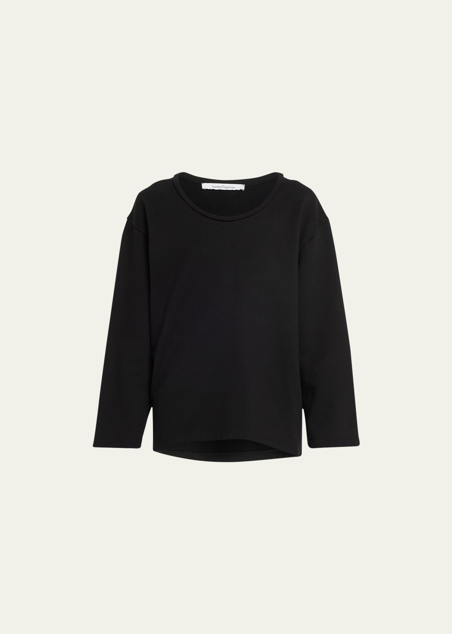 Another Tomorrow Cocoon Fleece Sweatshirt In Black