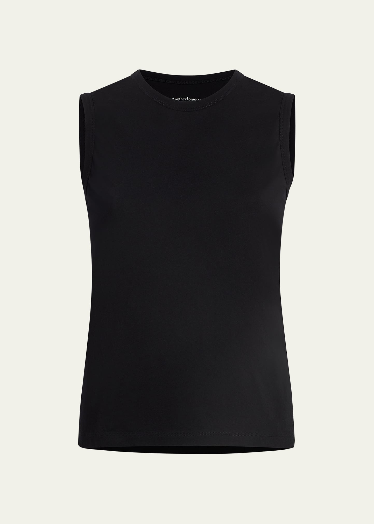 Shop Another Tomorrow Loose Sleeveless Tee In Black