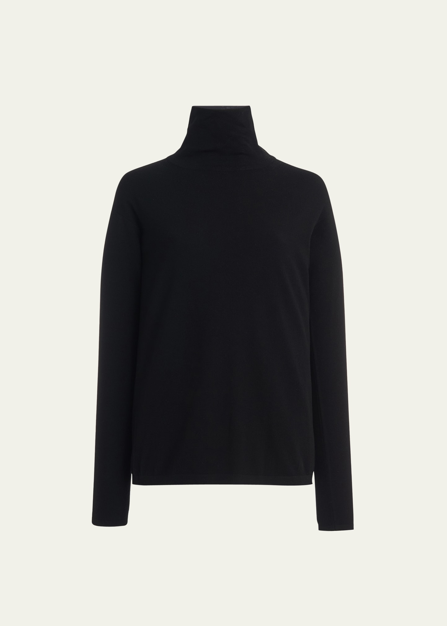 Another Tomorrow Turtleneck Wool Sweater In Black