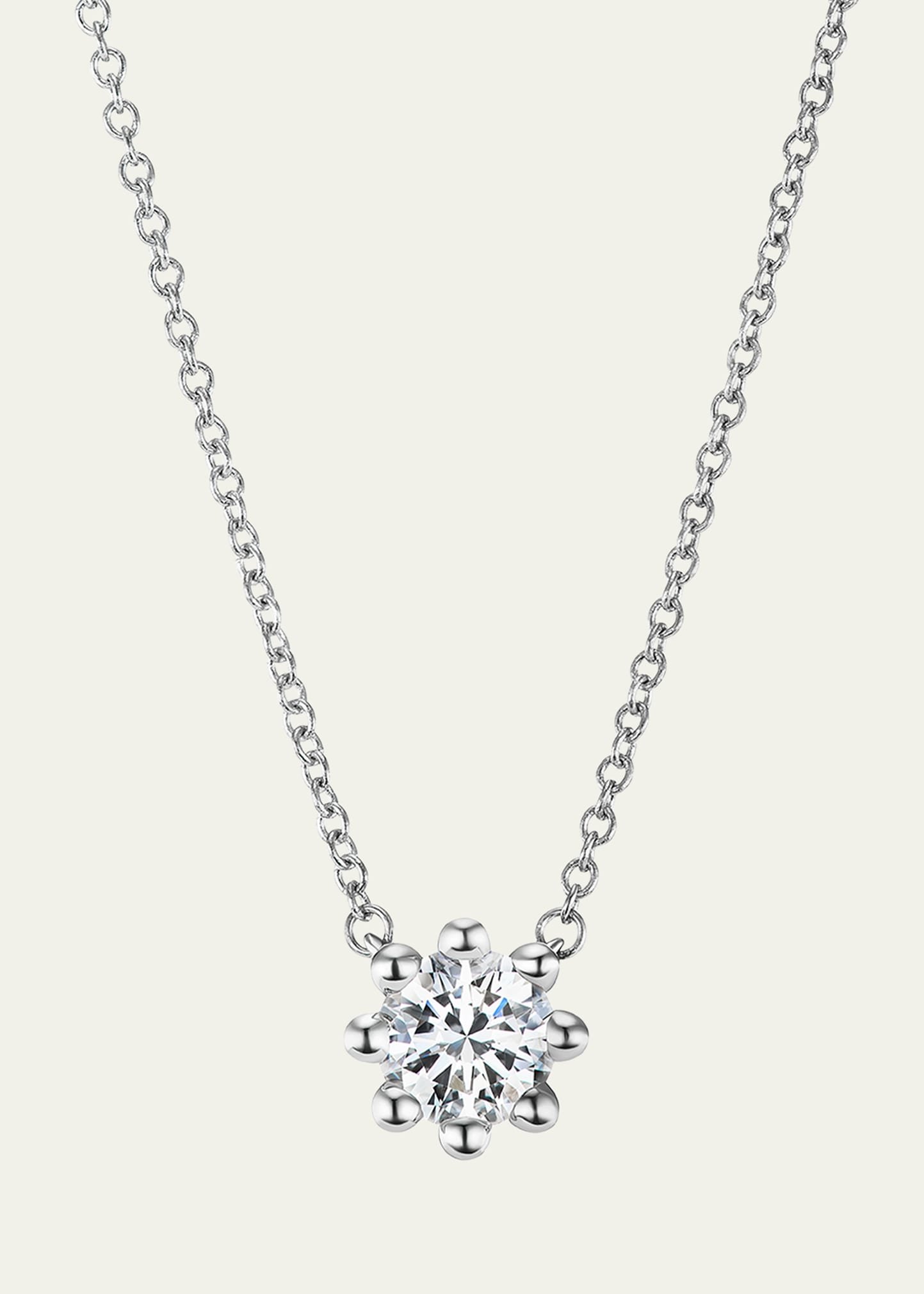 Oscar Massin Beaded 18k Recycled White Gold And Lab Grown Diamond Medium Pendant Necklace