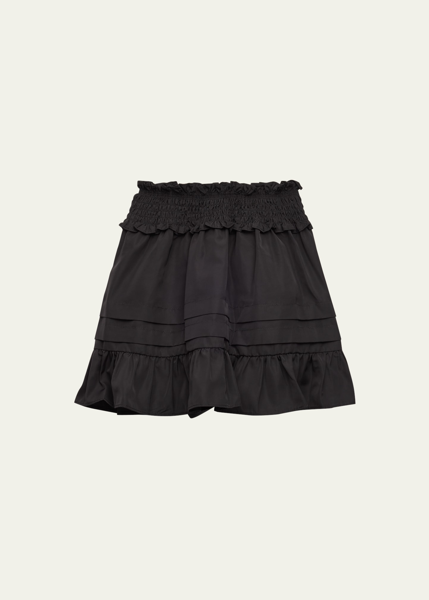 Sea Kids' Girl's Diana Smocked Taffeta Skirt In Black